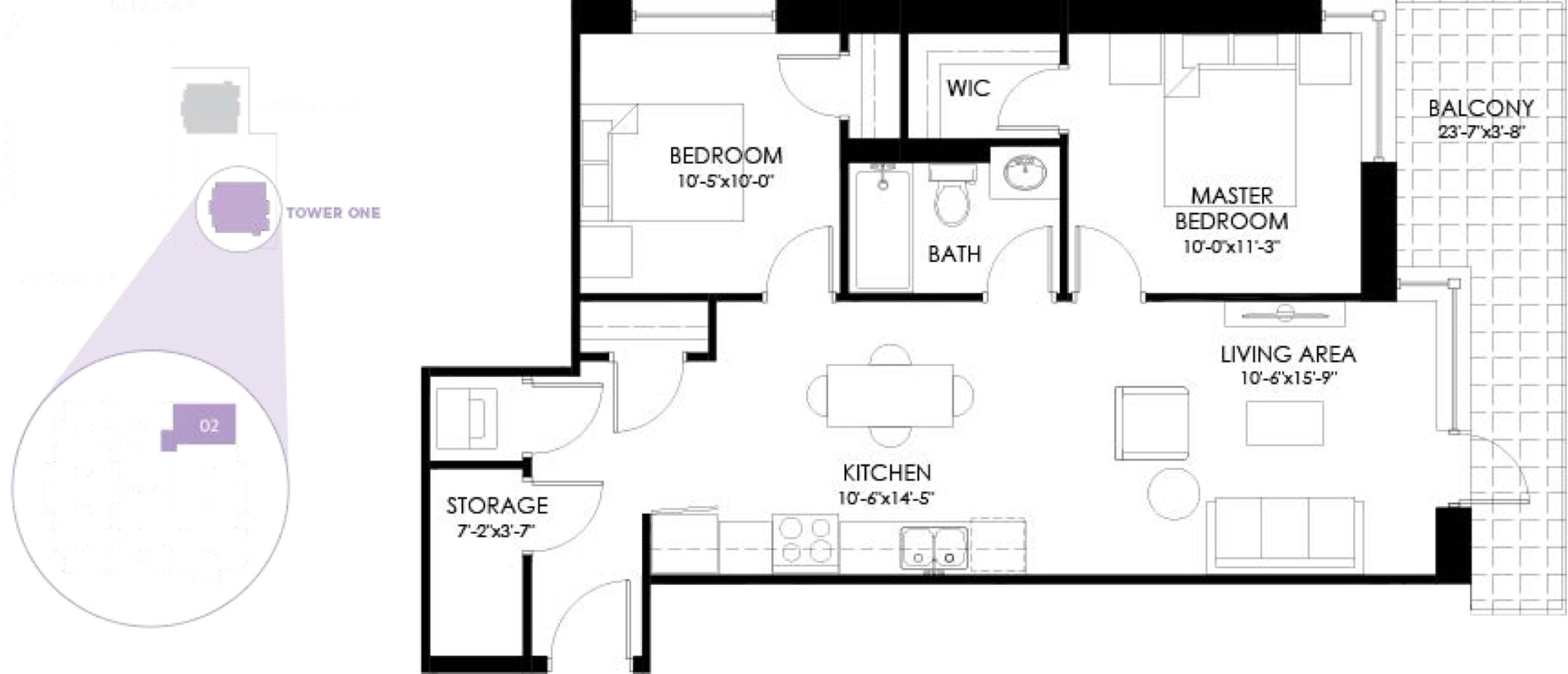 Tower 1 - 02 floor plan