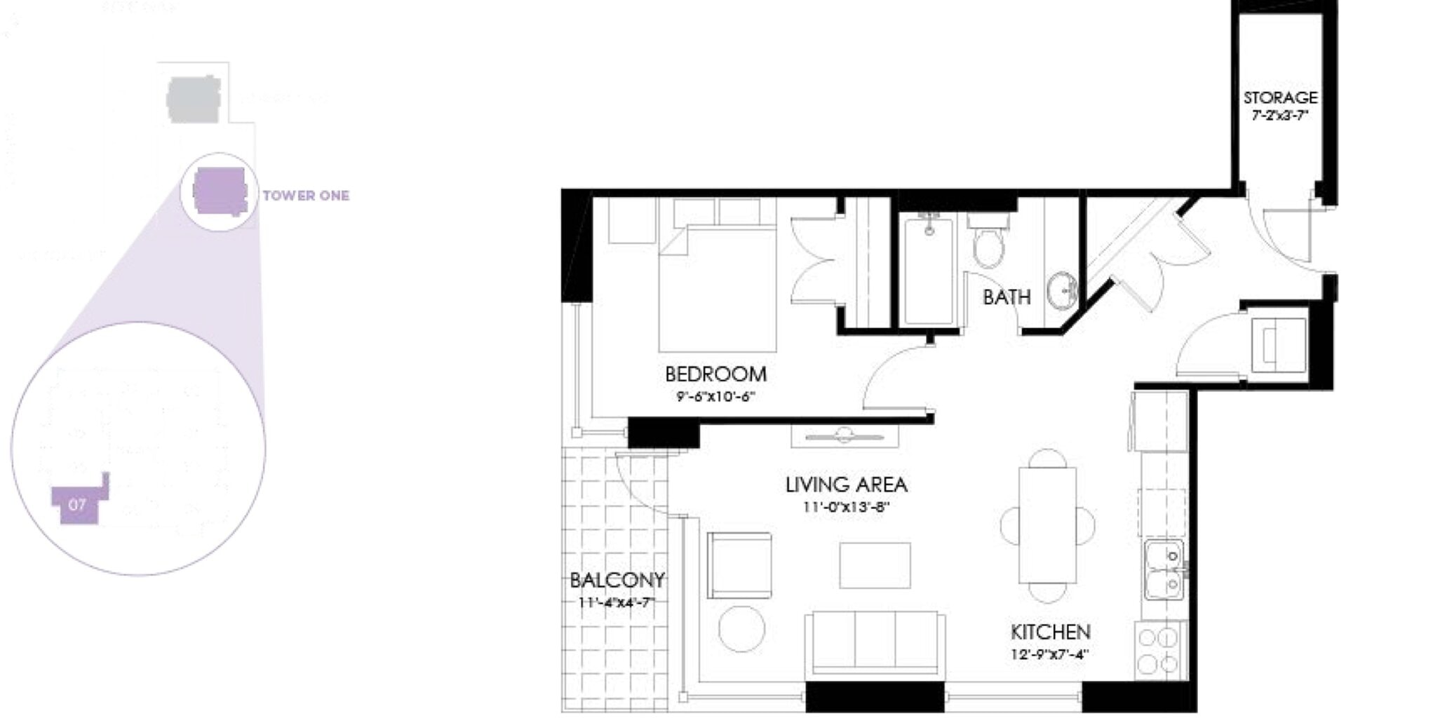 Tower 1 - 07 floor plan