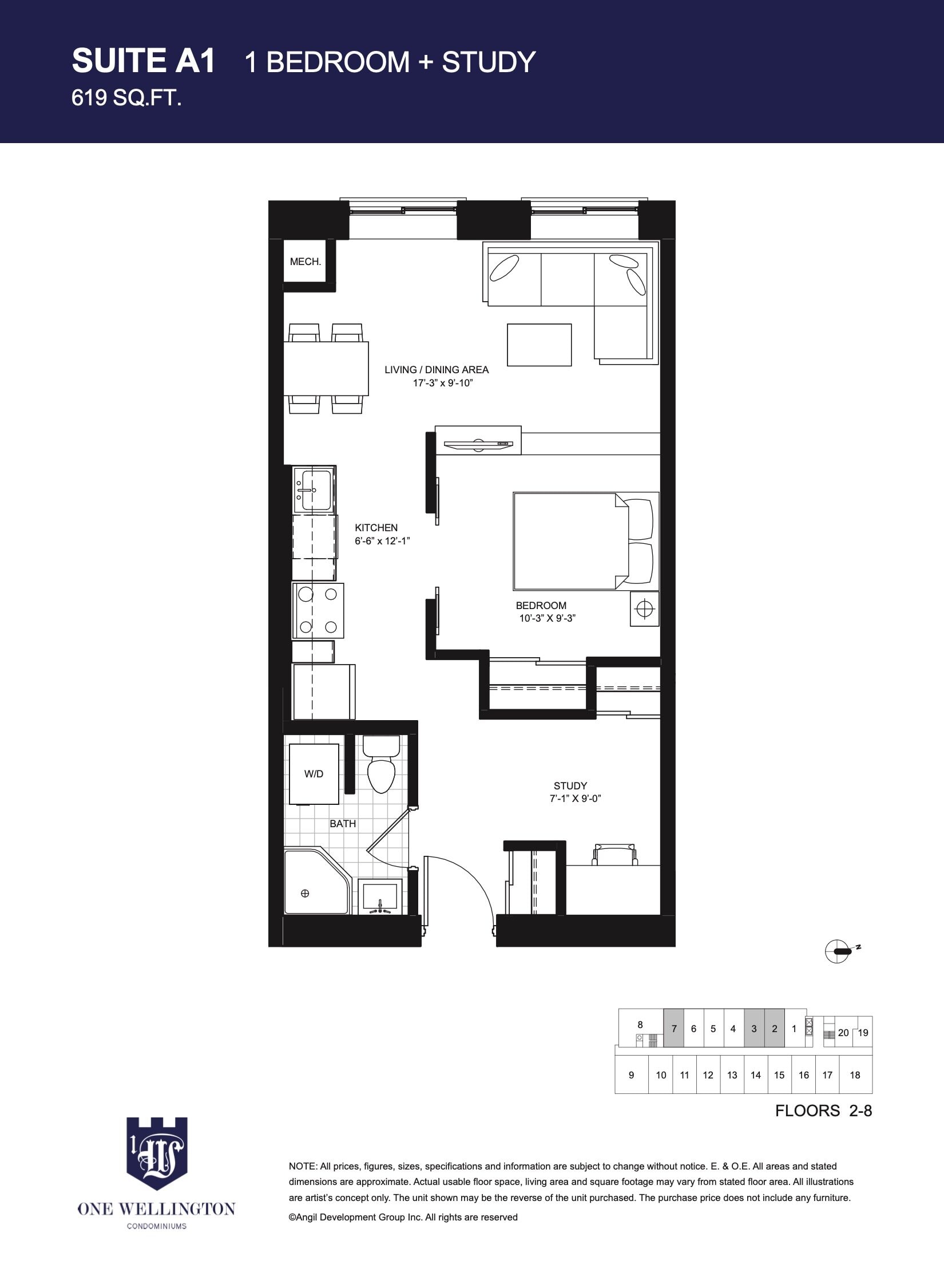 Suite A1 (02, 03, 07) floor plan