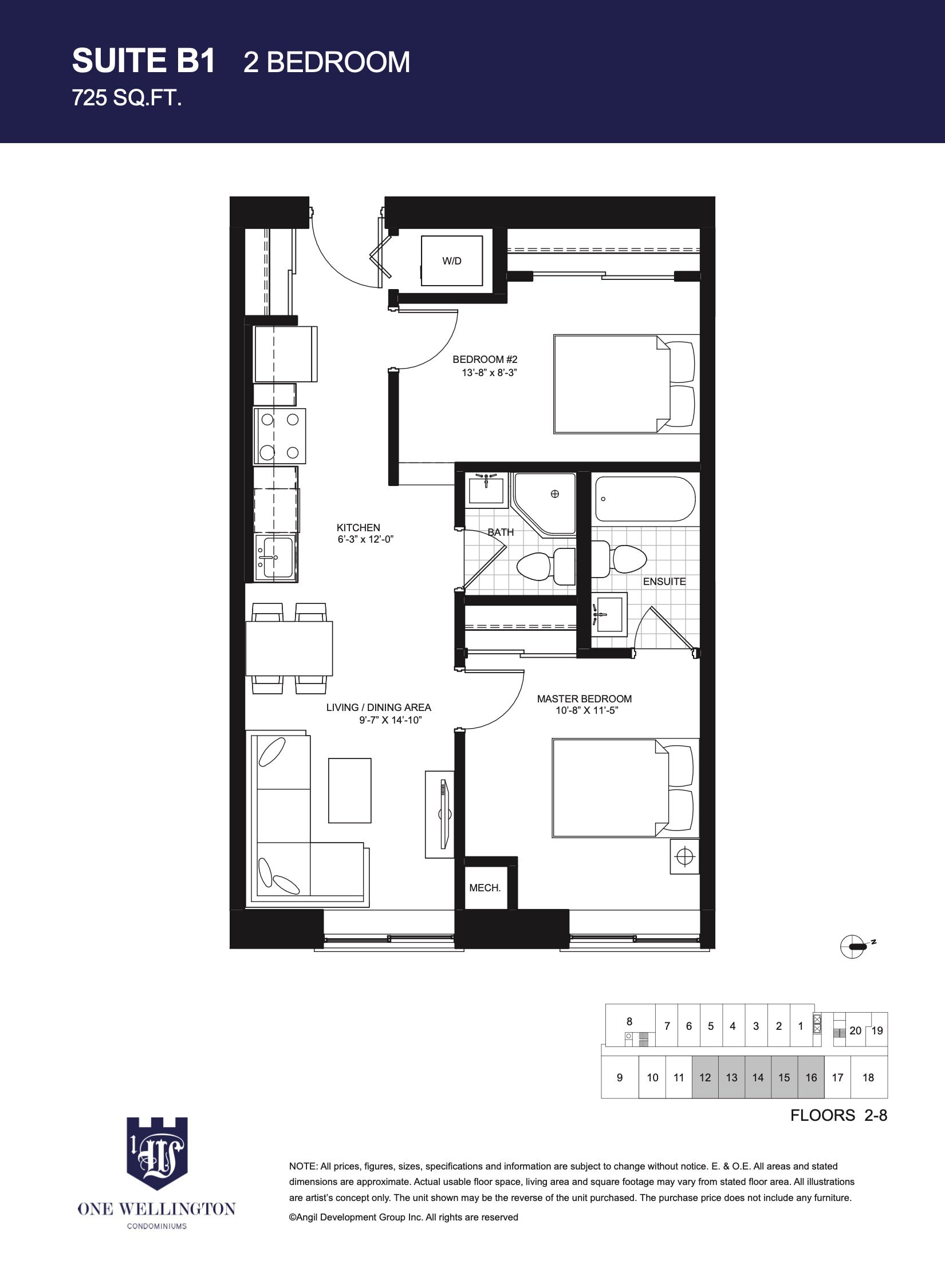 Suite B1 (12, 13, 14, 15, 16) floor plan