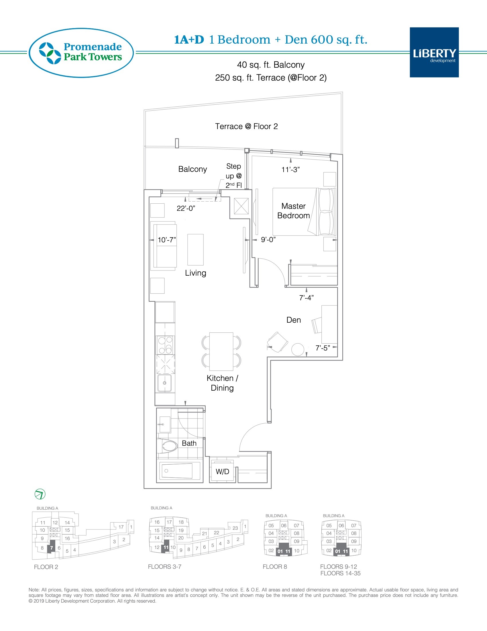 1A+D floor plan