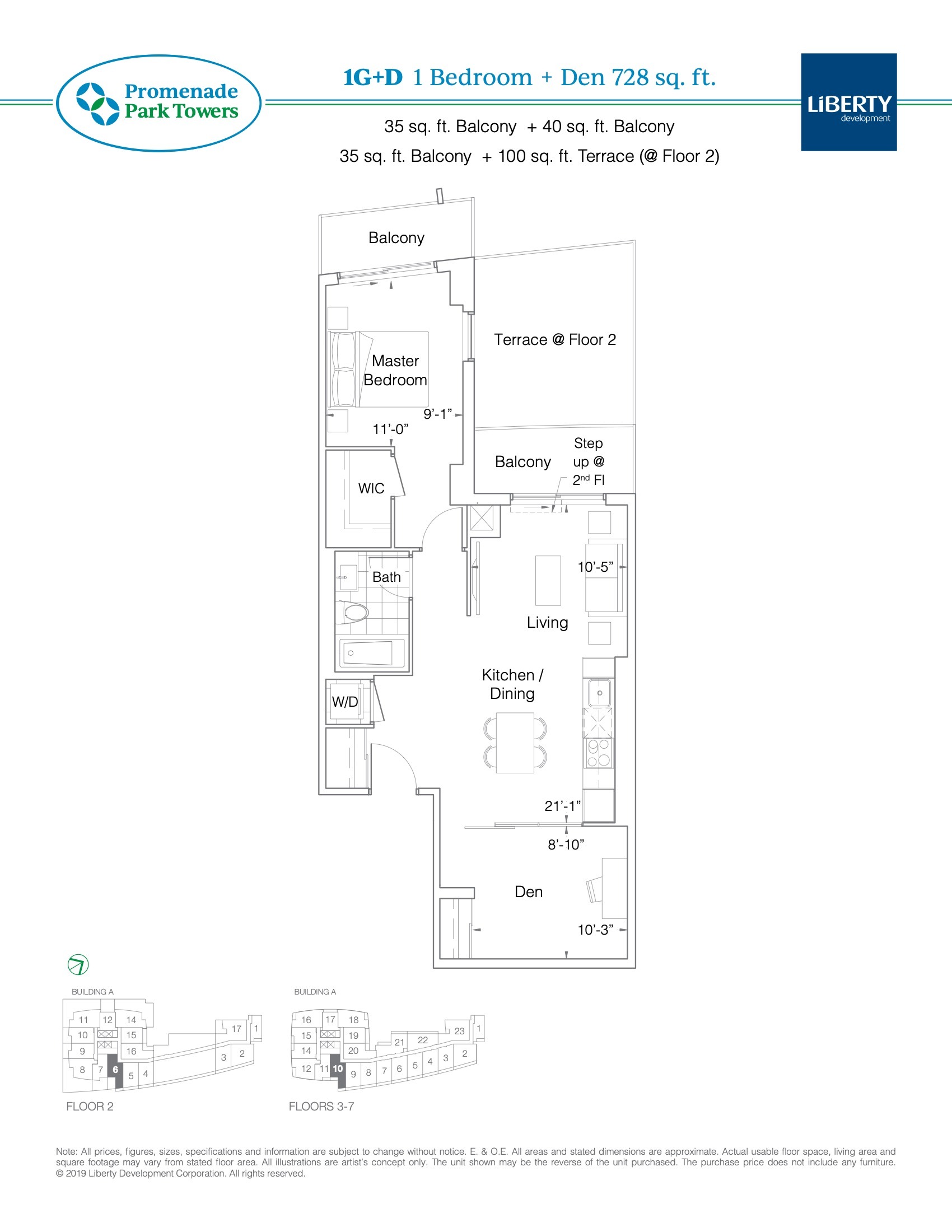 1G+D floor plan