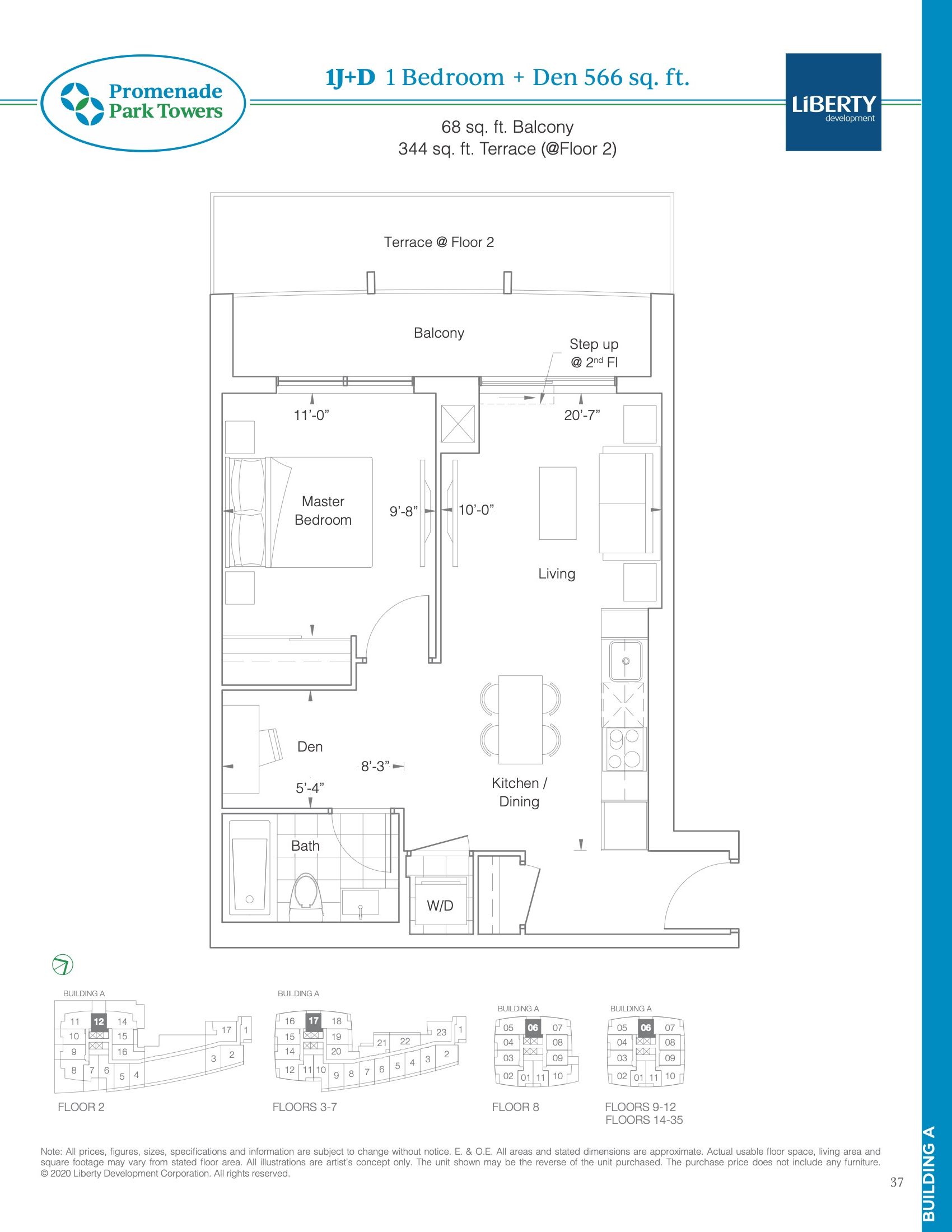 1J+D floor plan