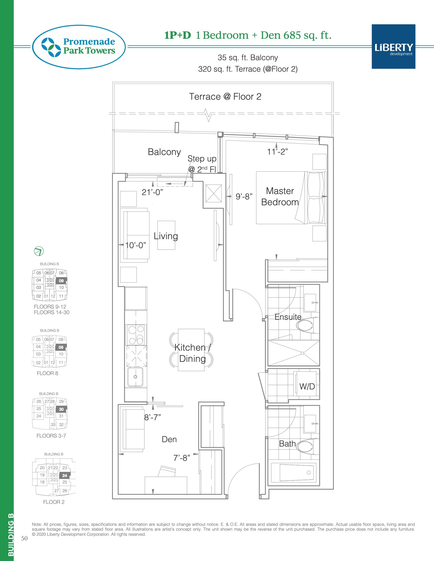 1P+D floor plan