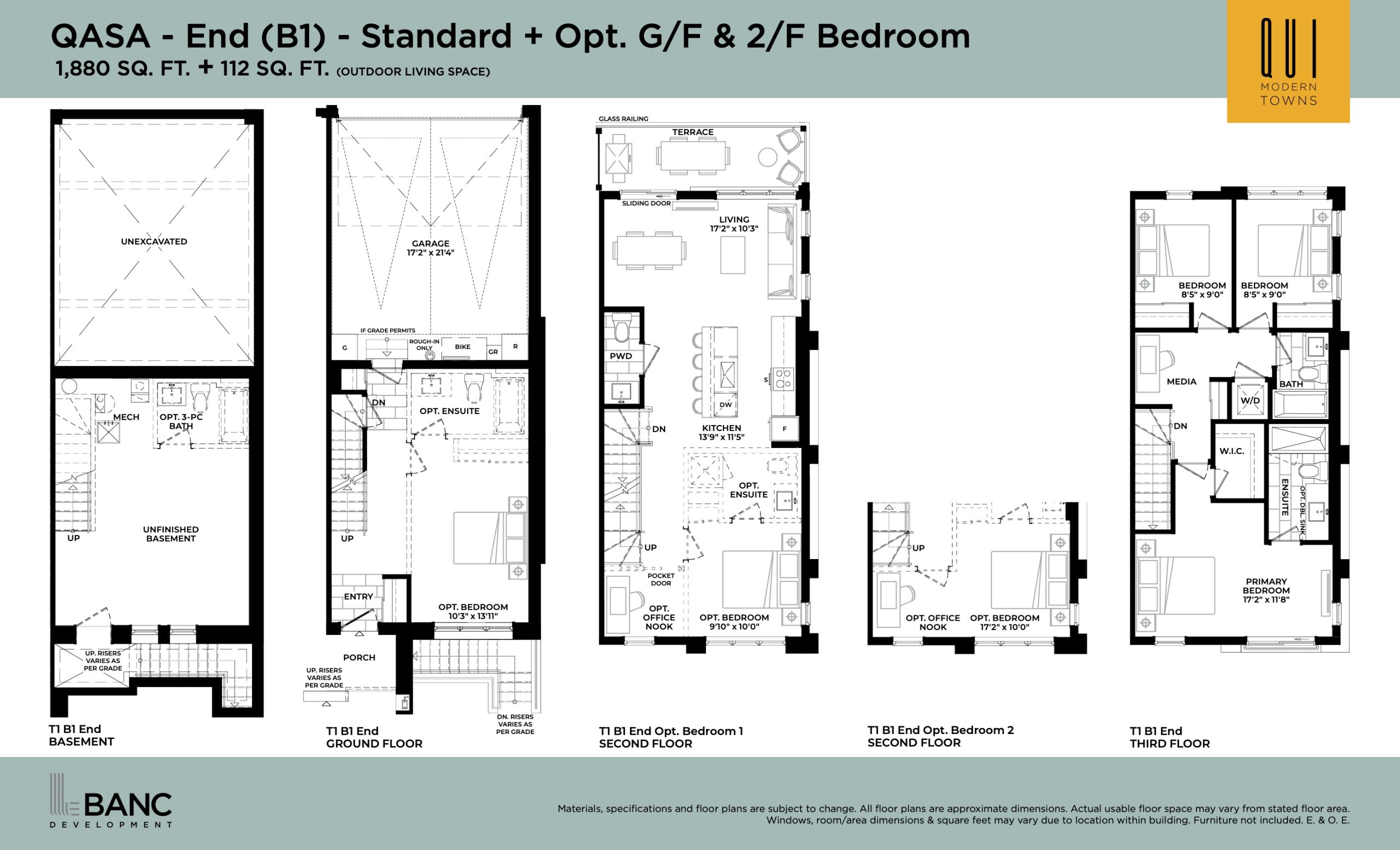 QASA - End (B1) - Standard + Opt. G/F & 2/F Bedroom floor plan