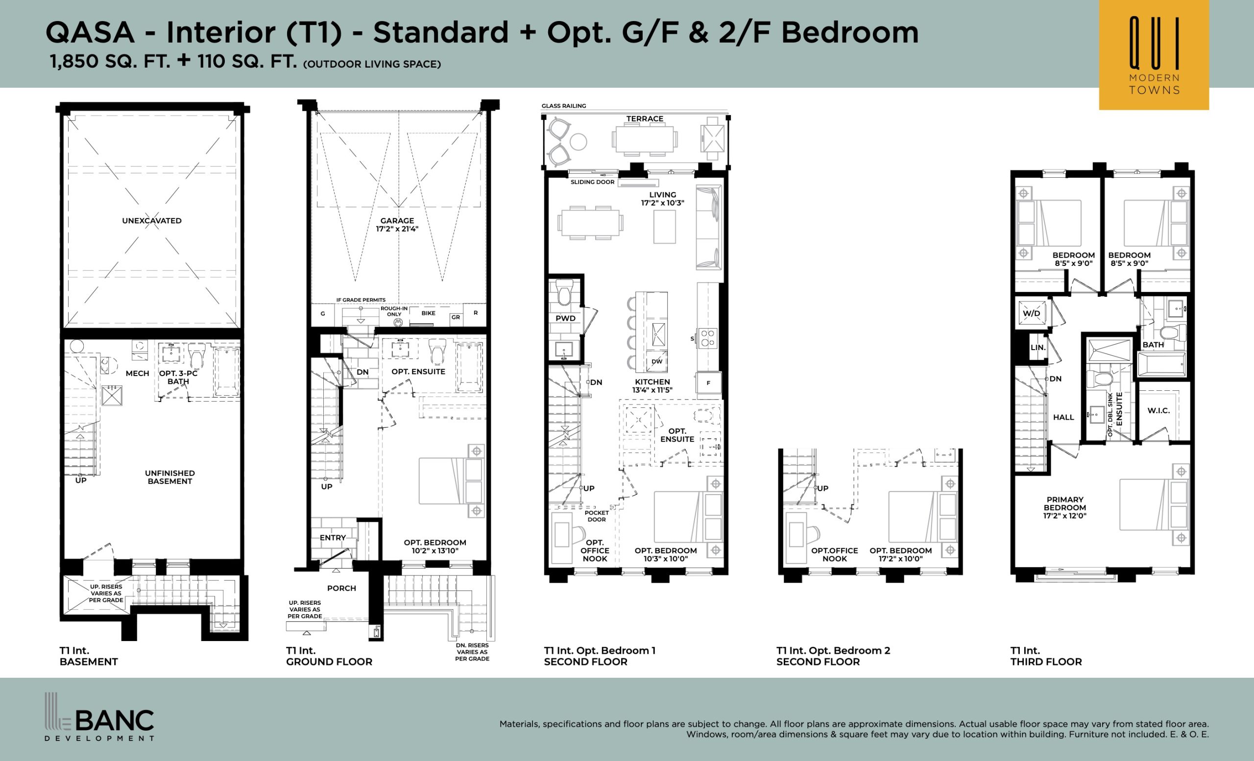 QASA - Interior (T1) - Standard + Opt. G/F & 2/F Bedroom floor plan