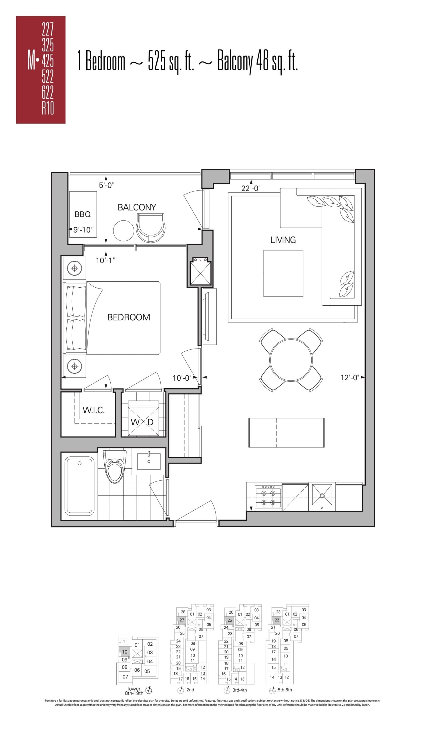 M-227 | M-325 | M-425 | M-522 | M-622 | M-R10 floor plan