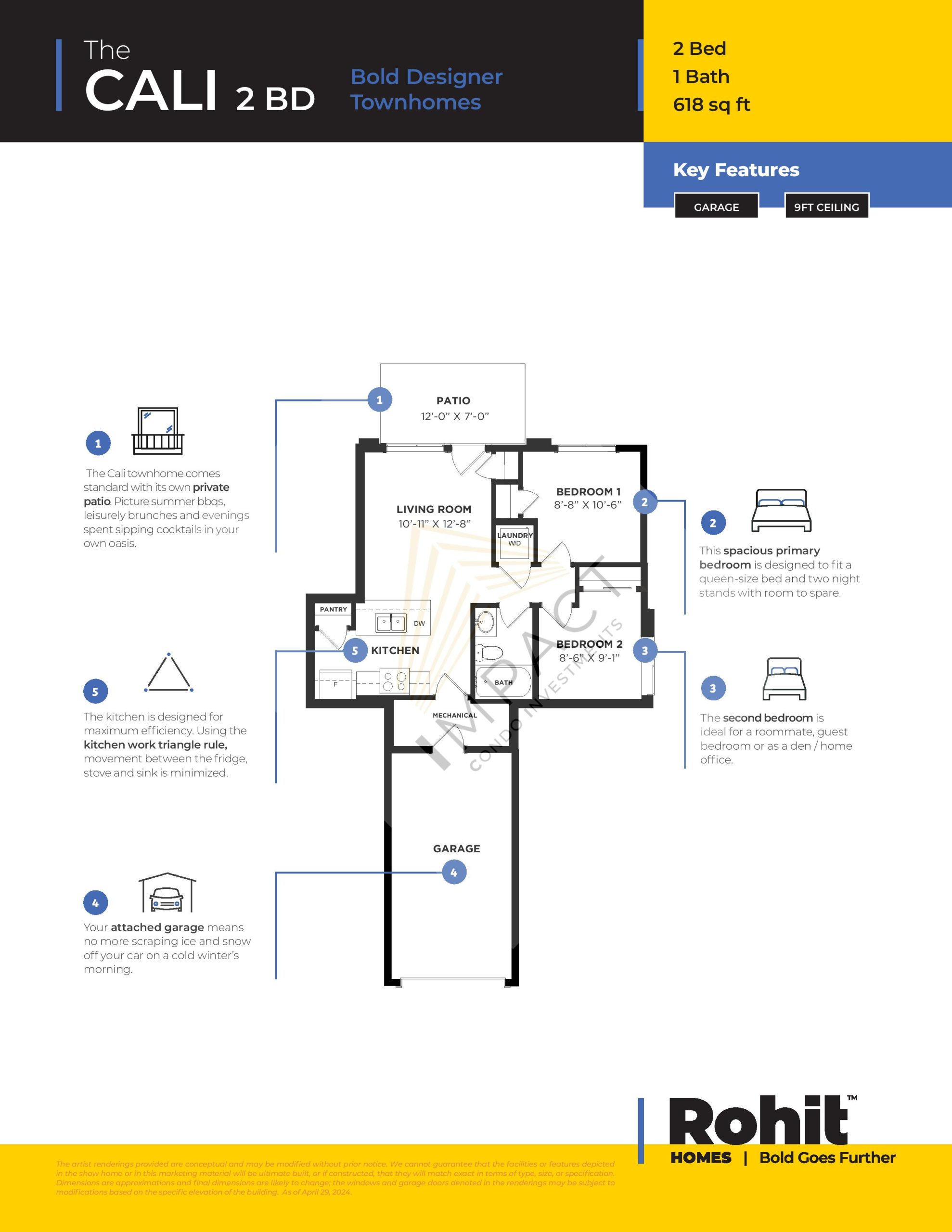 The Cali 2BD floor plan