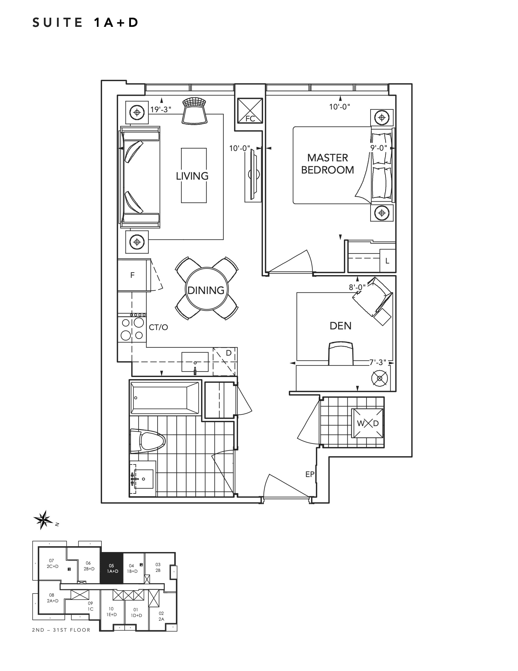 1A+D floor plan