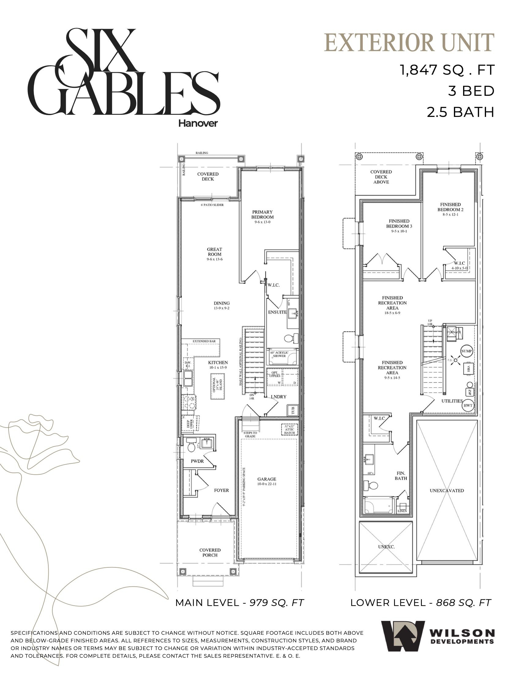 Exterior Unit floor plan