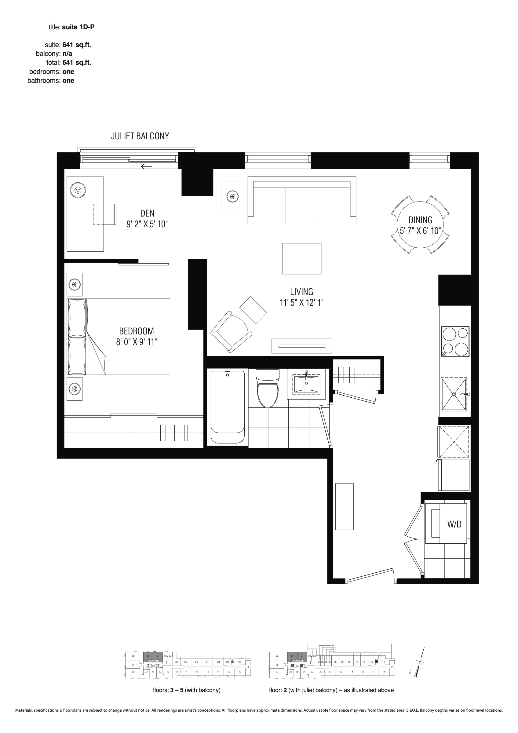 Suite 1D-P floor plan
