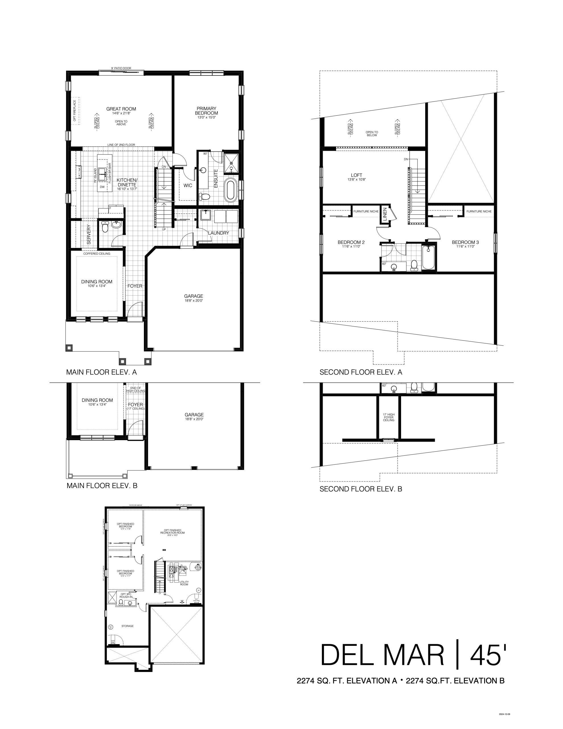 Del Mar 45' floor plan