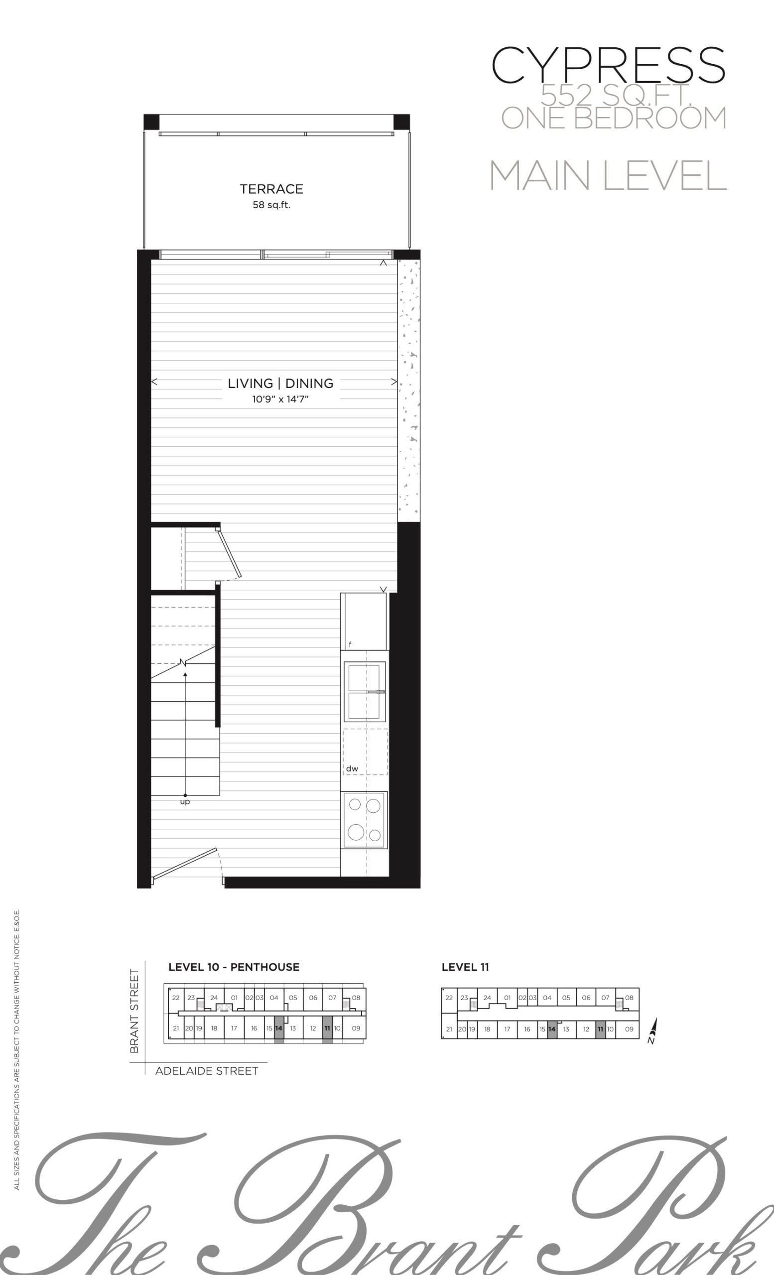 Cypress - Main Level (1/2) floor plan