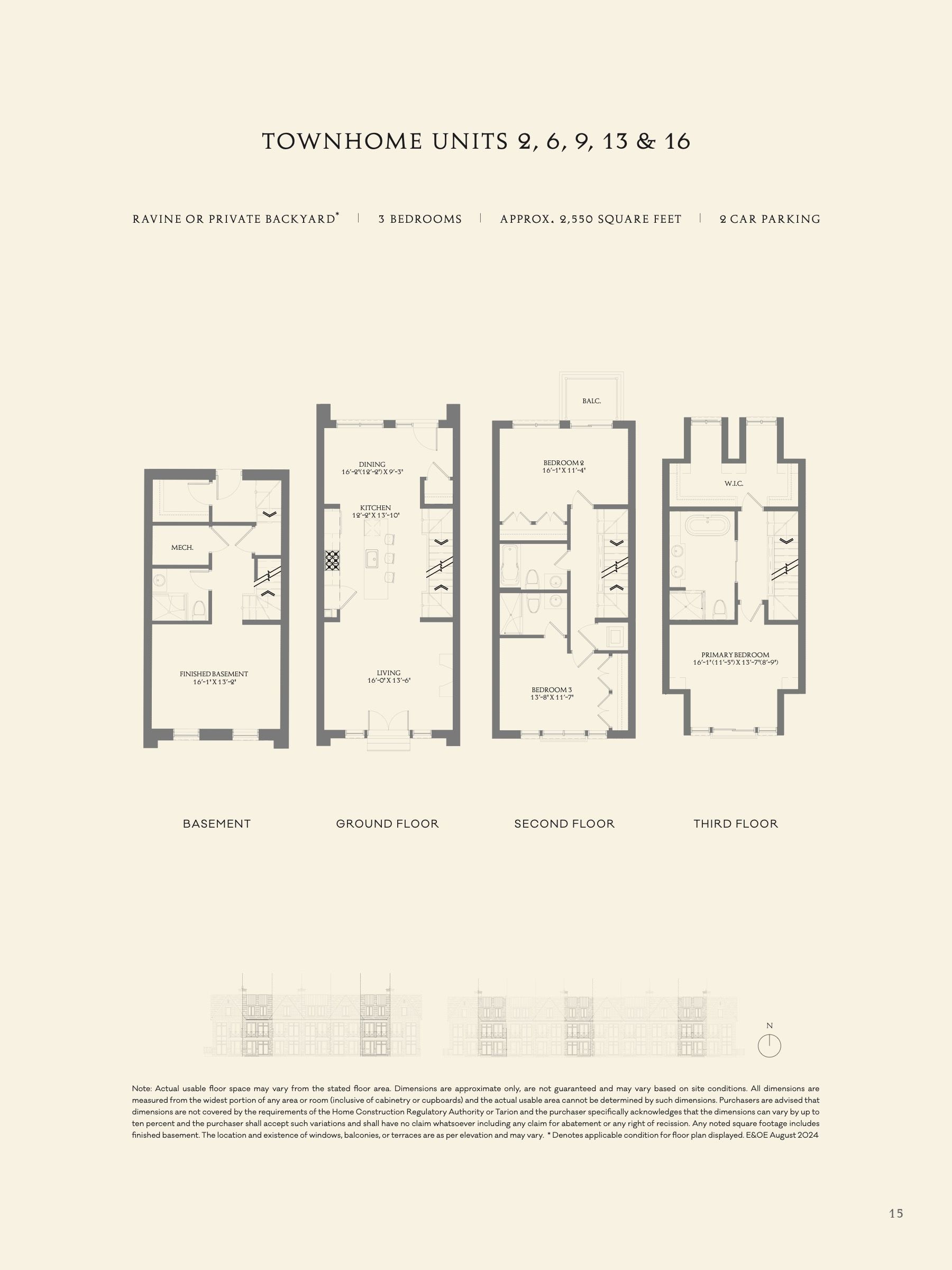 Townhome Units 2, 6, 9, 13 & 16 floor plan