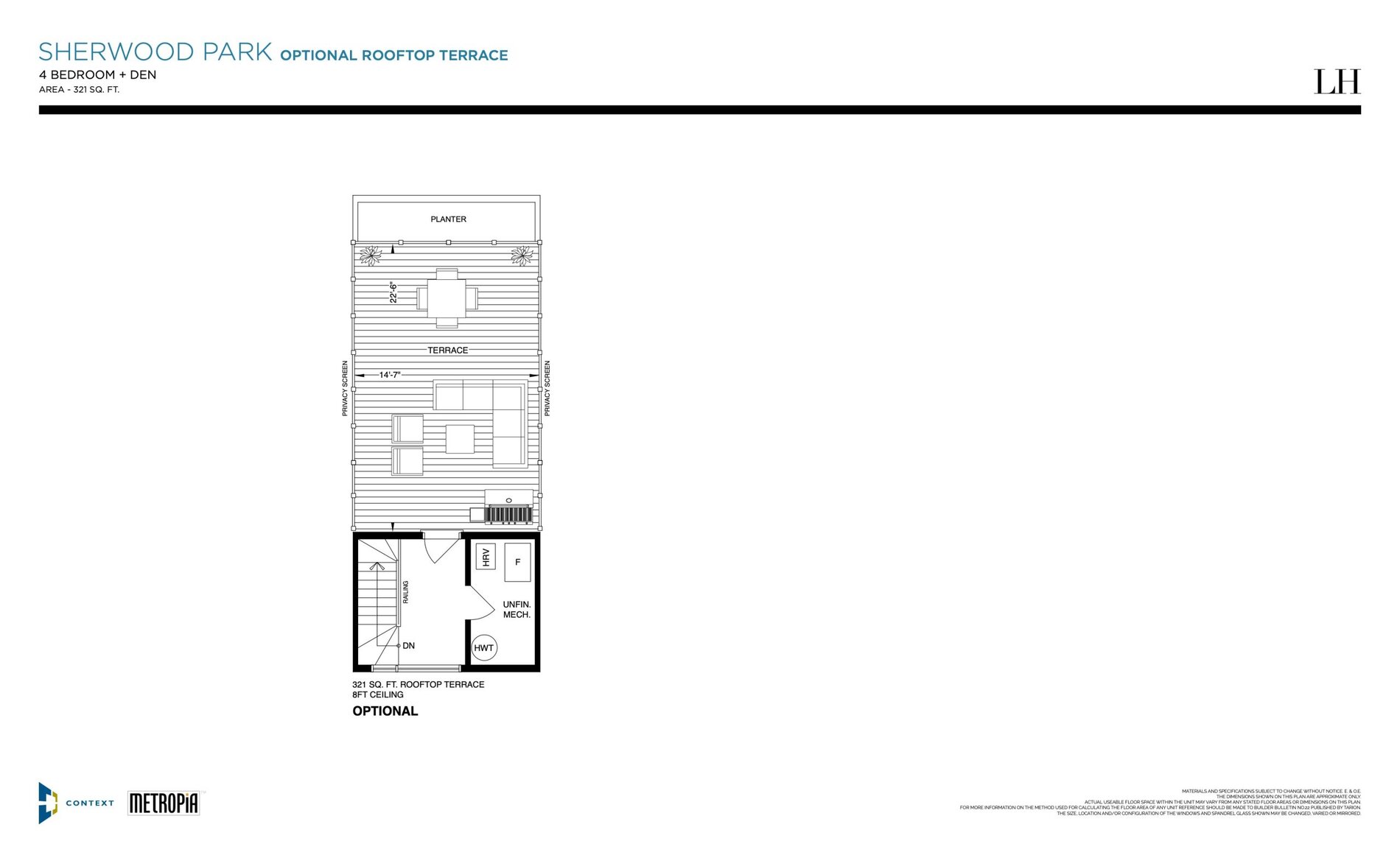 Sherwood Park (Optional Rooftop Terrace) floor plan