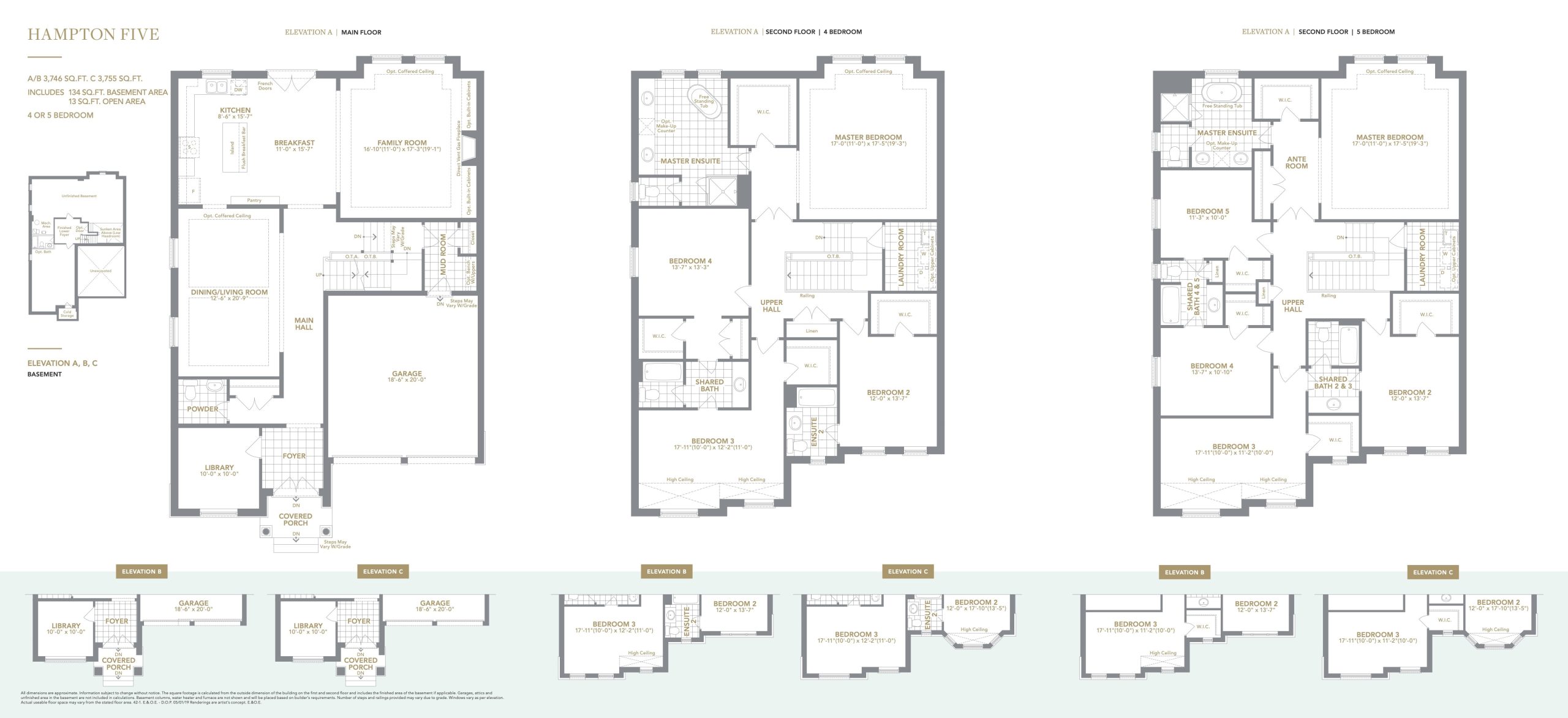 Hampton Five (Elev. A, B,C) floor plan