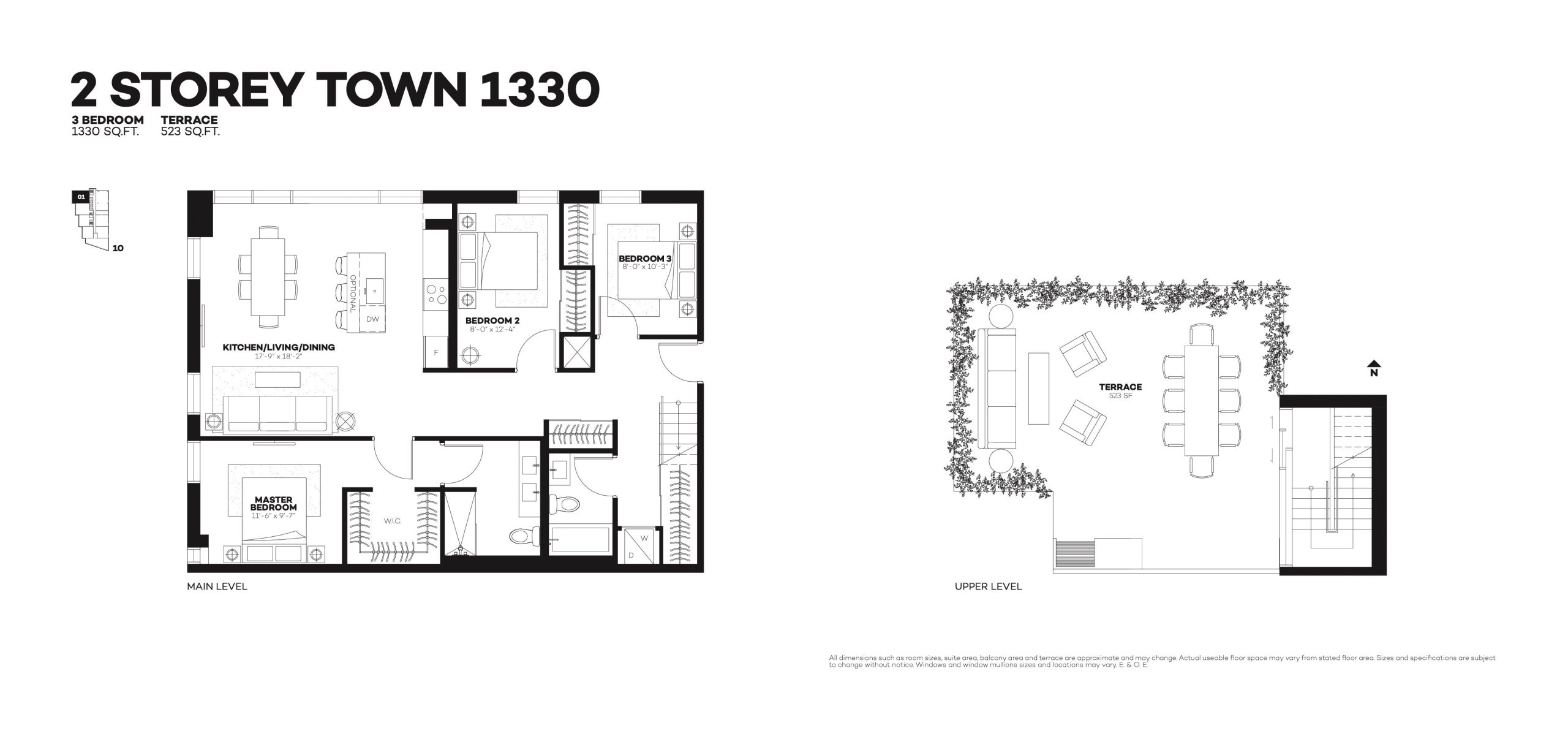 2 Storey Town 1330 floor plan