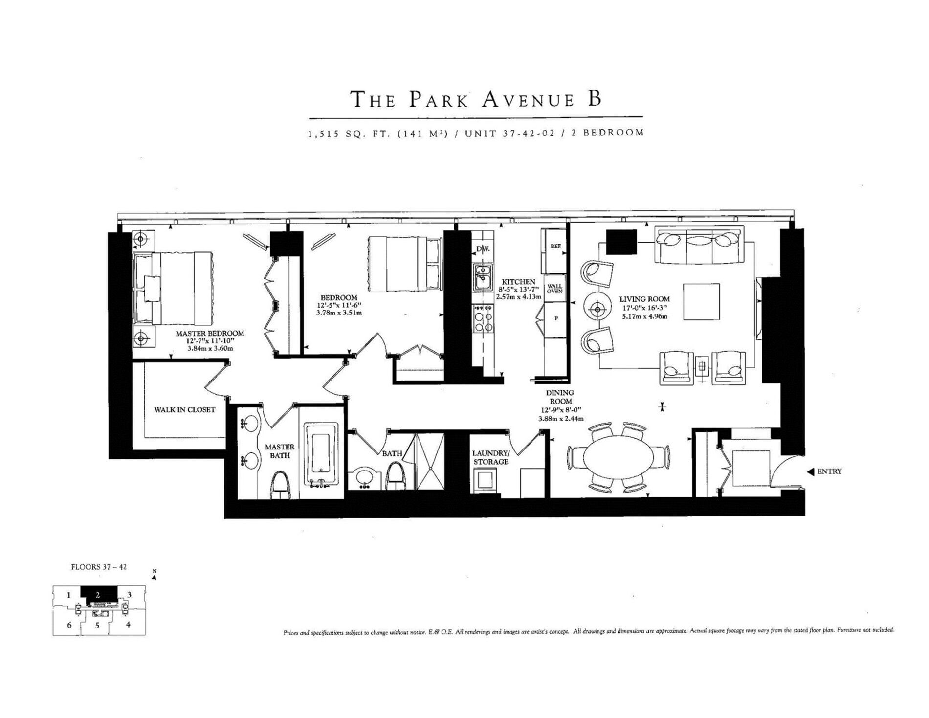 The Park Avenue B floor plan