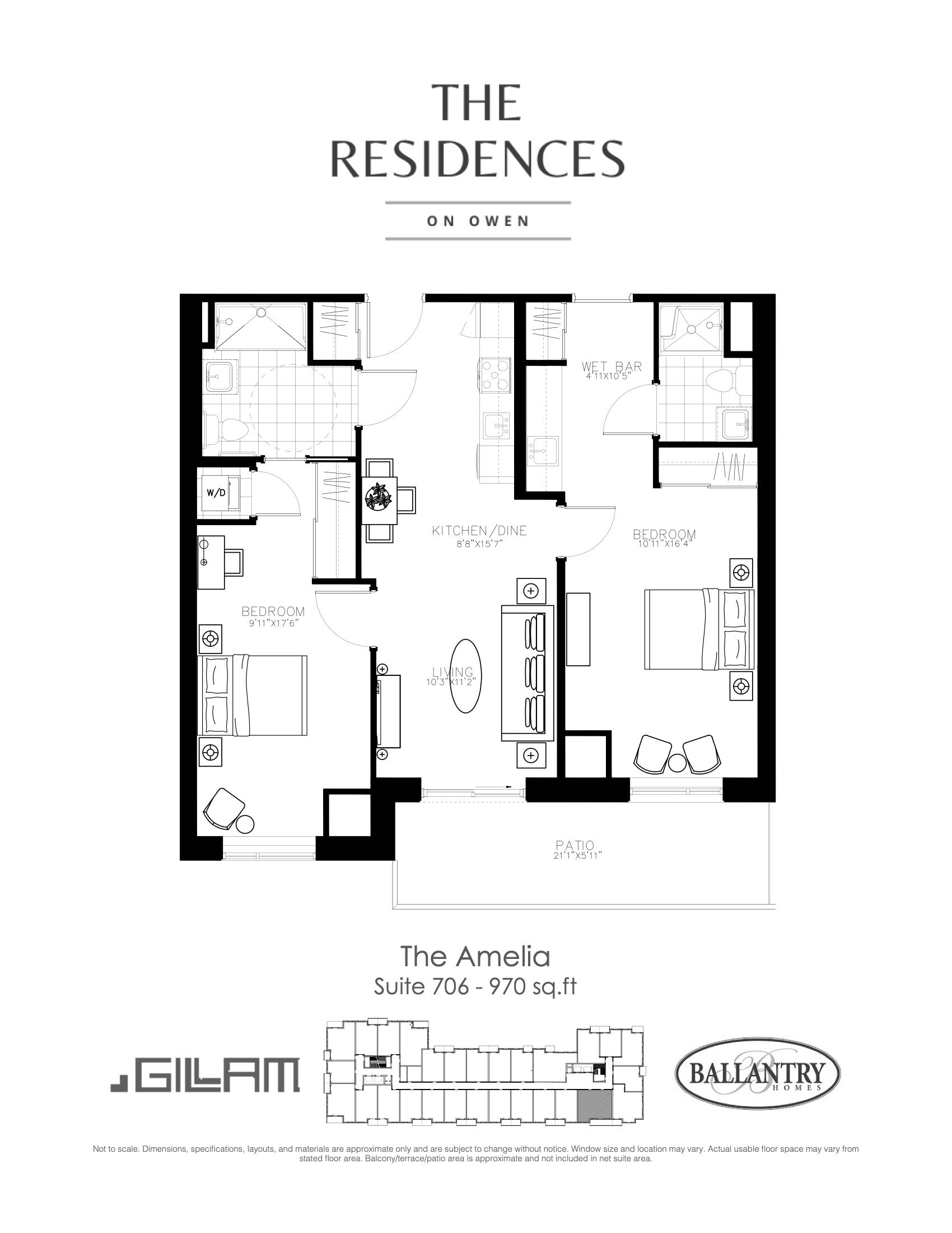 The Amelia - Suite 706 floor plan