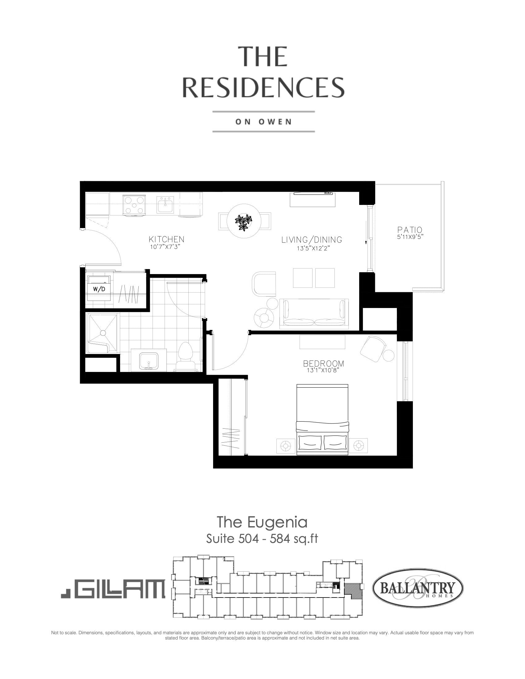 The Eugenia - Suite 504 floor plan