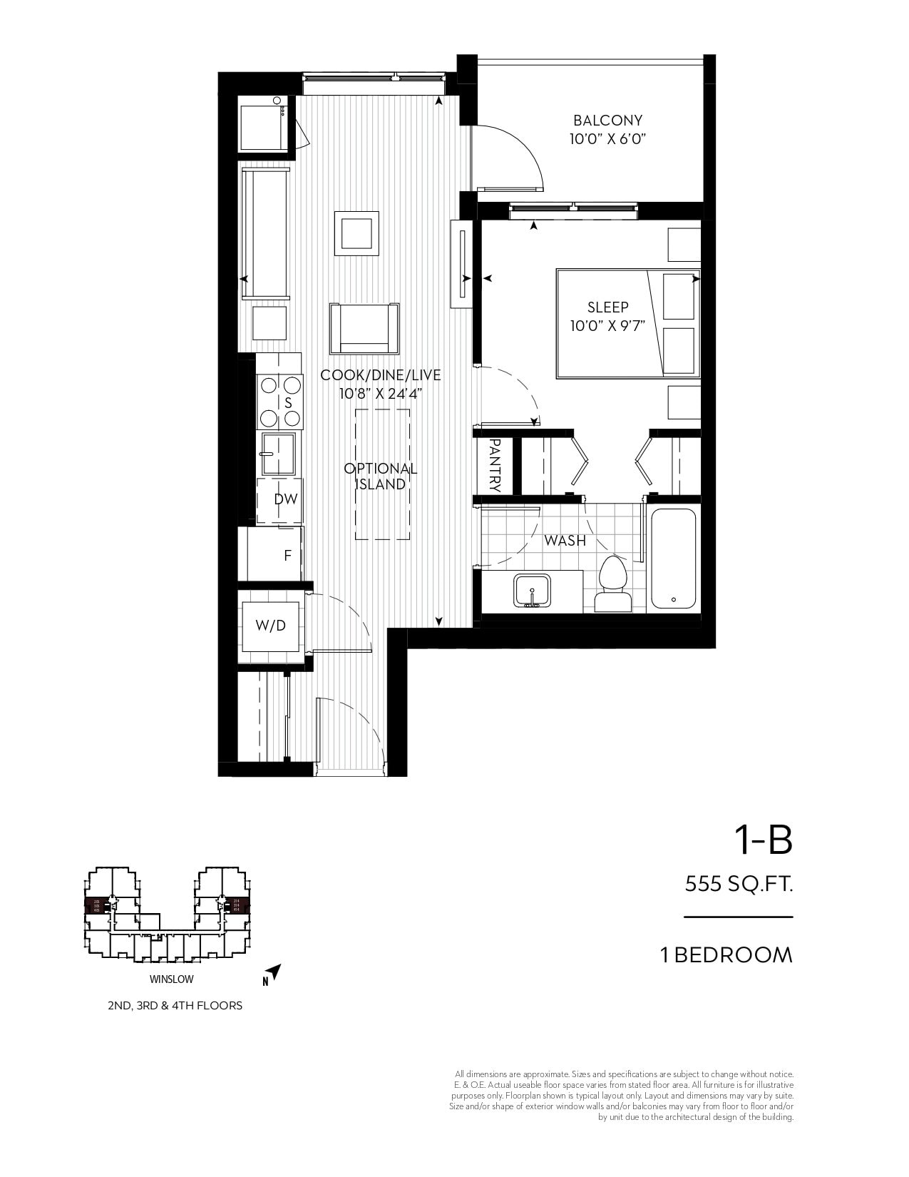 1-B floor plan