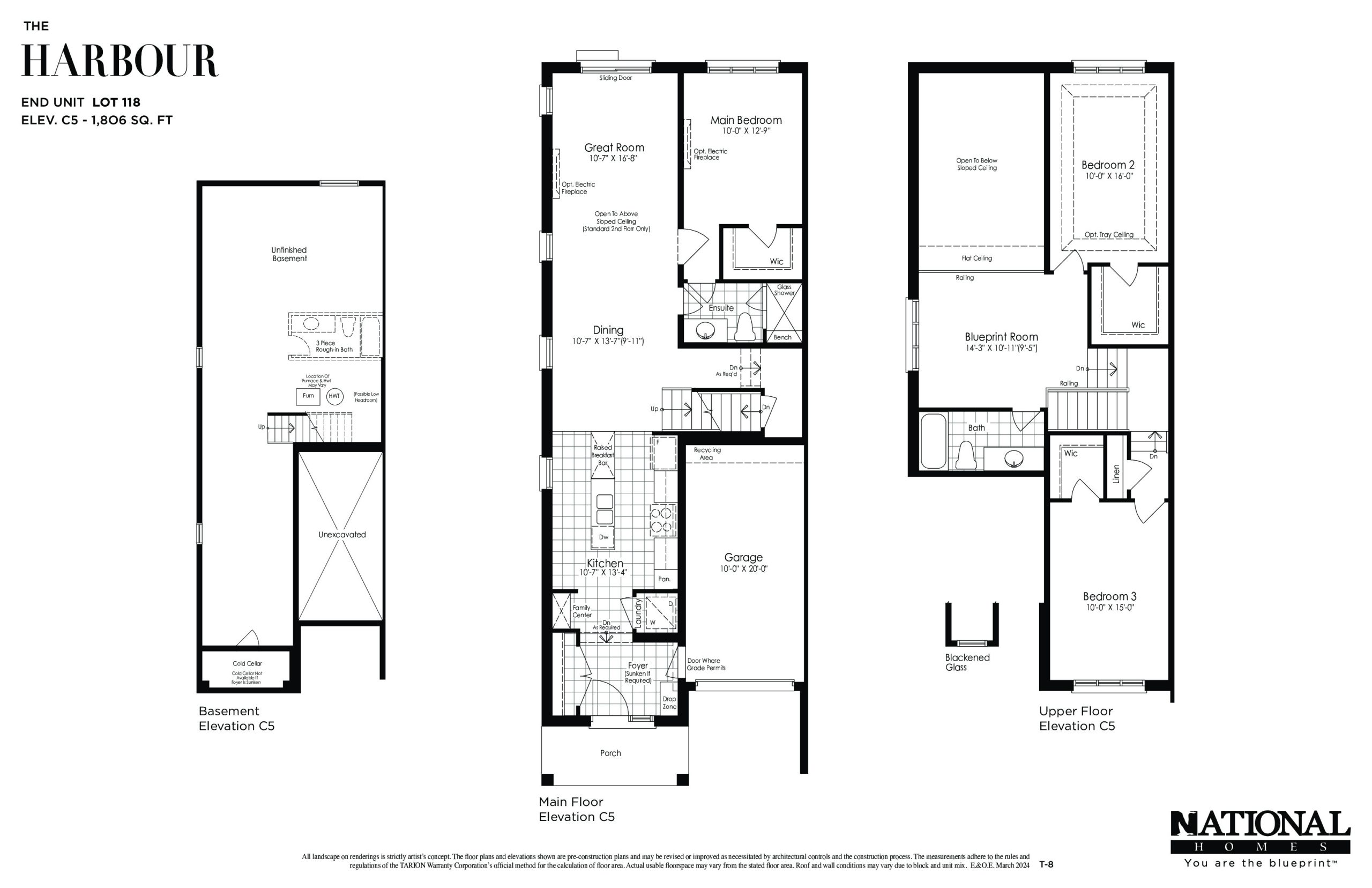 Harbour - End Unit Elev C5 Lot 118 floor plan
