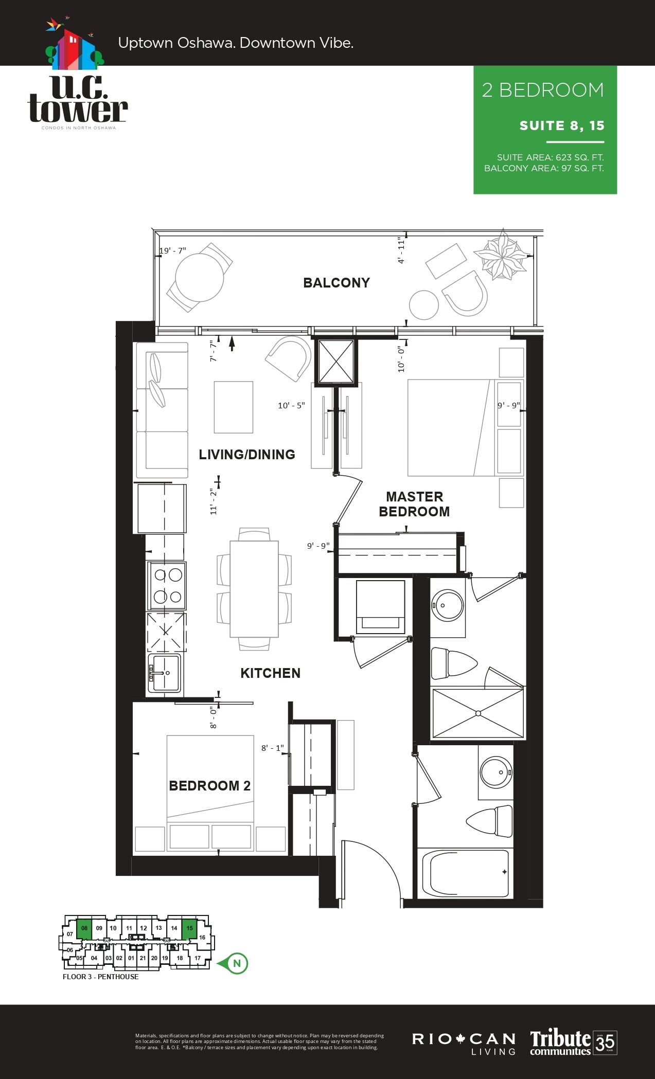2 Bedroom - Suite 8/15 floor plan