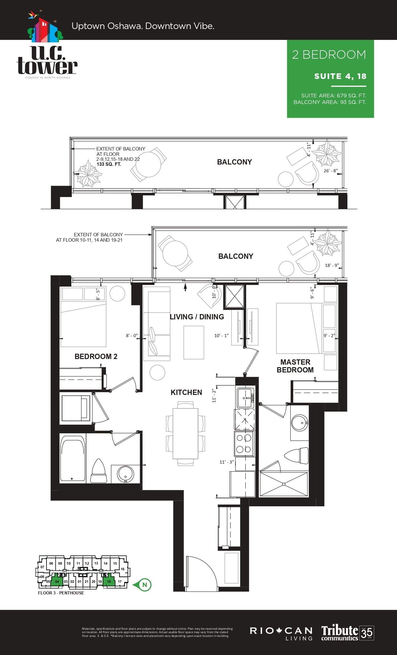2 Bedroom - Suite 4/18 floor plan