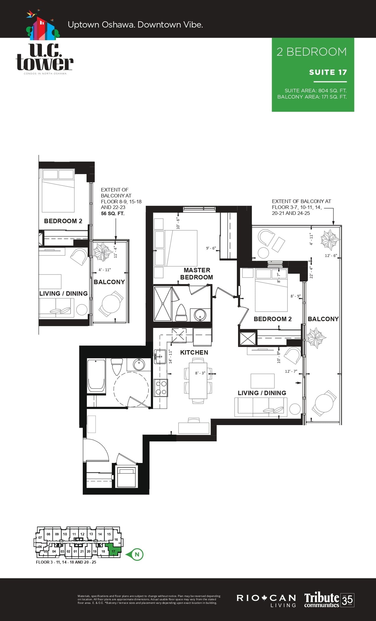 2 Bedroom - Suite 17 floor plan