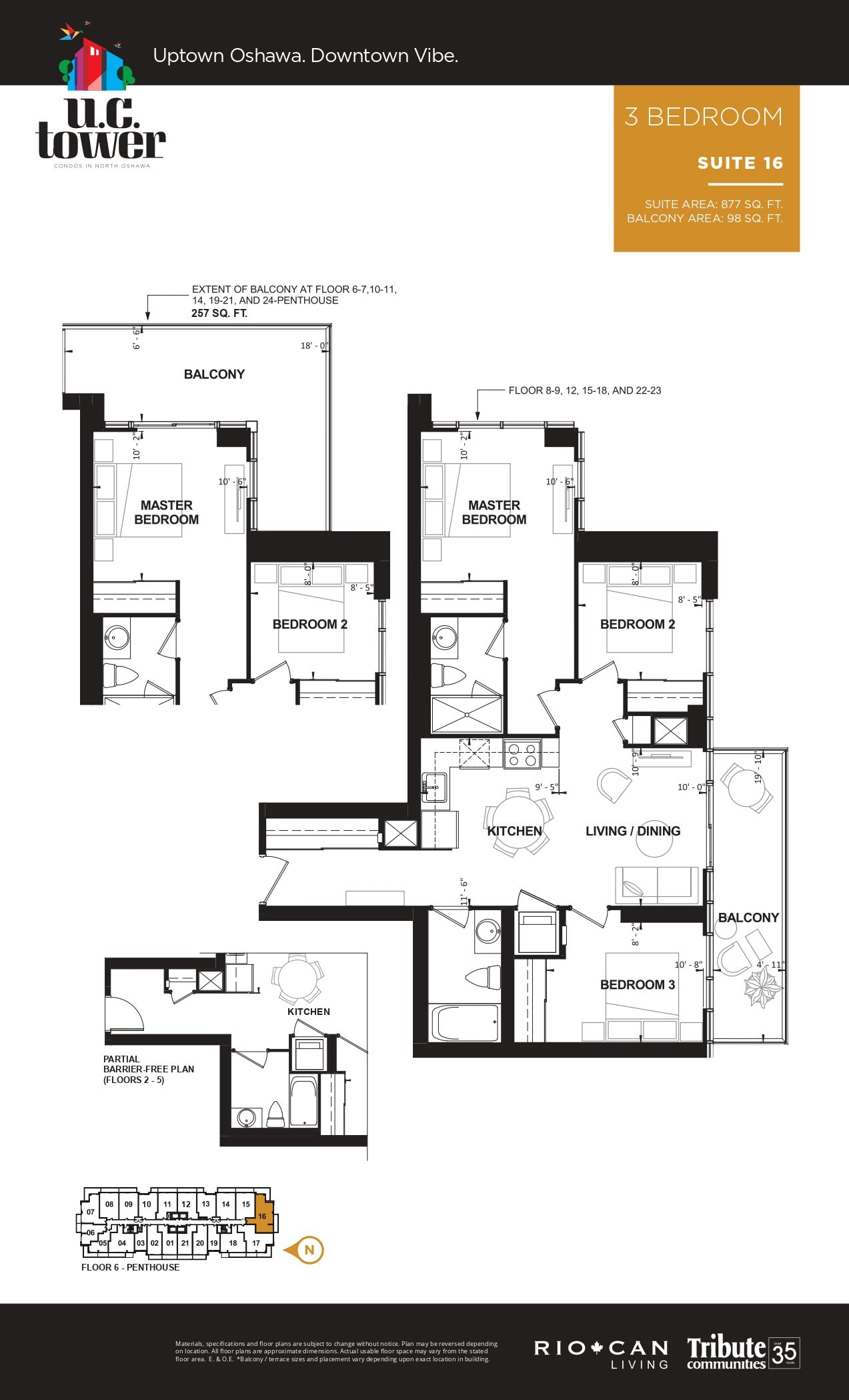 3 Bedroom - Suite 16 floor plan