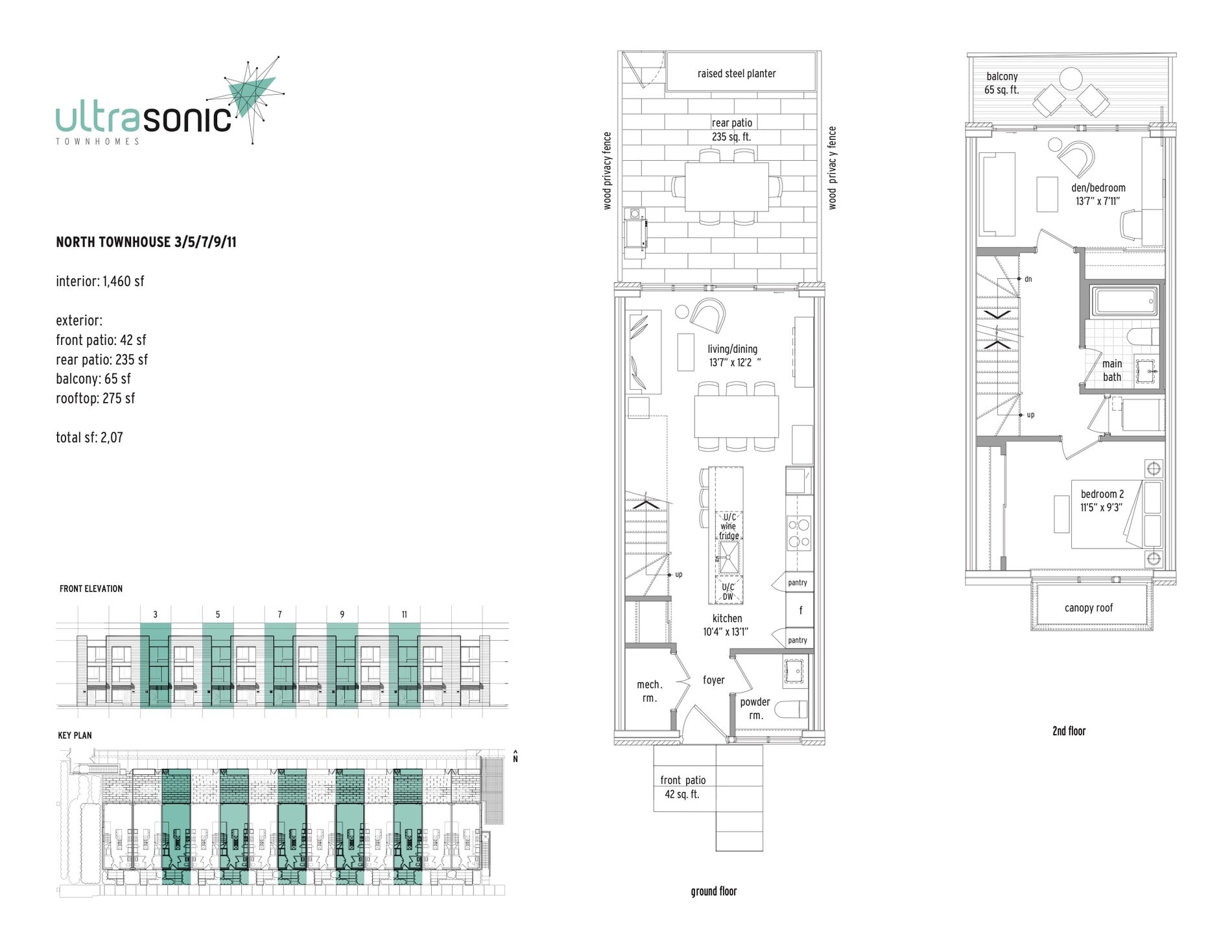 North Townhouse - 3 / 5 / 7 / 9 / 11 (1/2) floor plan