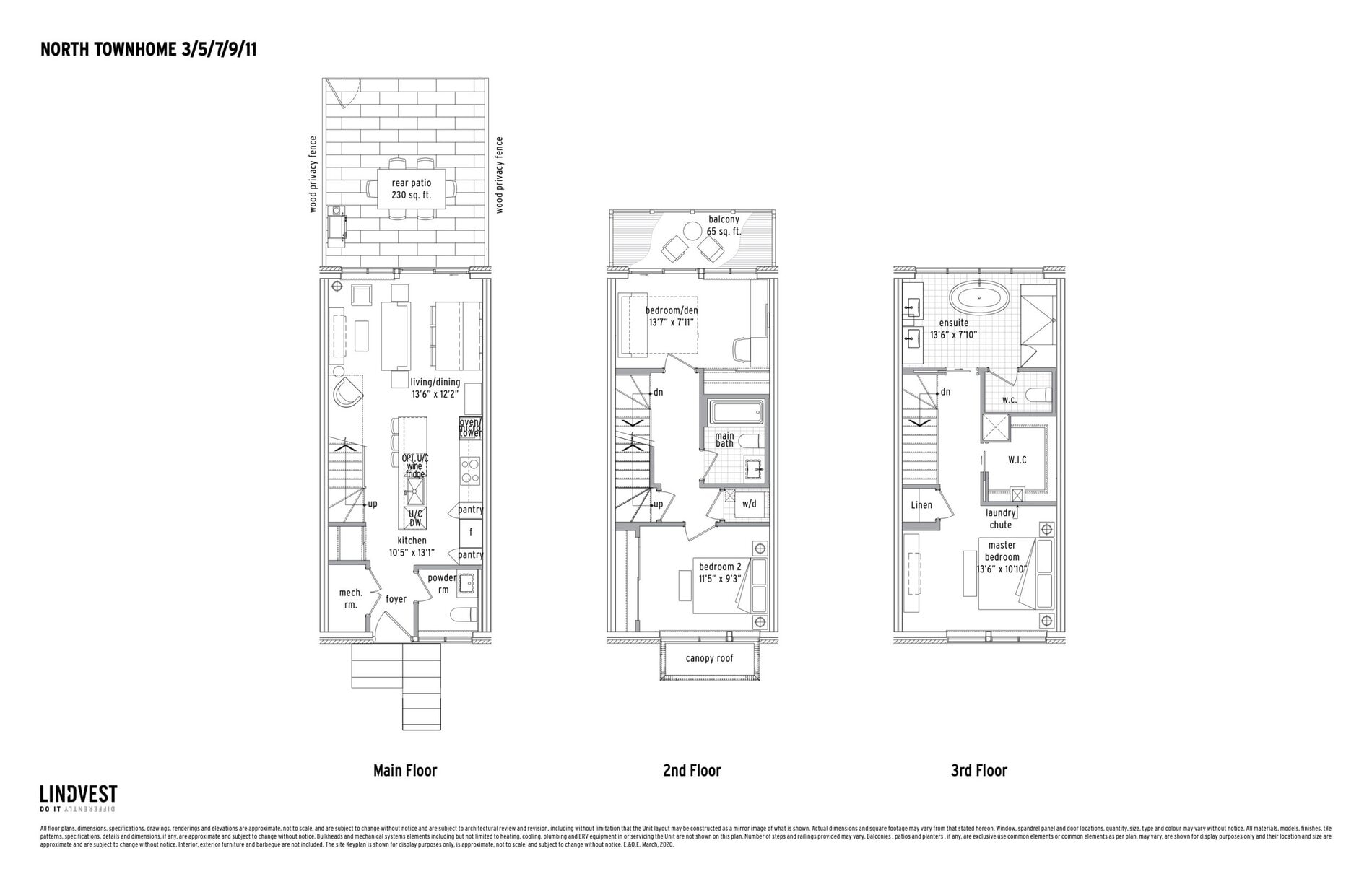 North Townhome 3/5/7/9/11 (2/2) floor plan