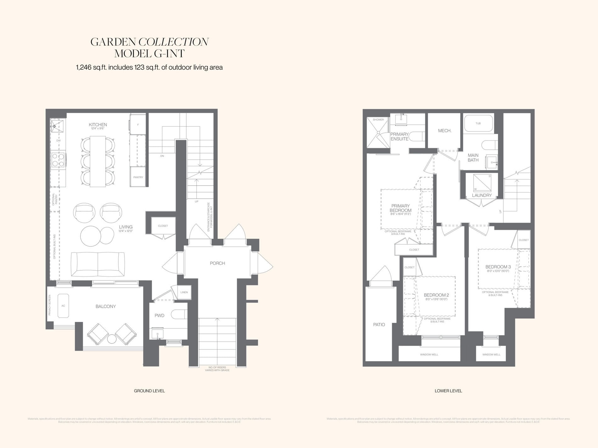 Model G-Int (Garden Collection) floor plan