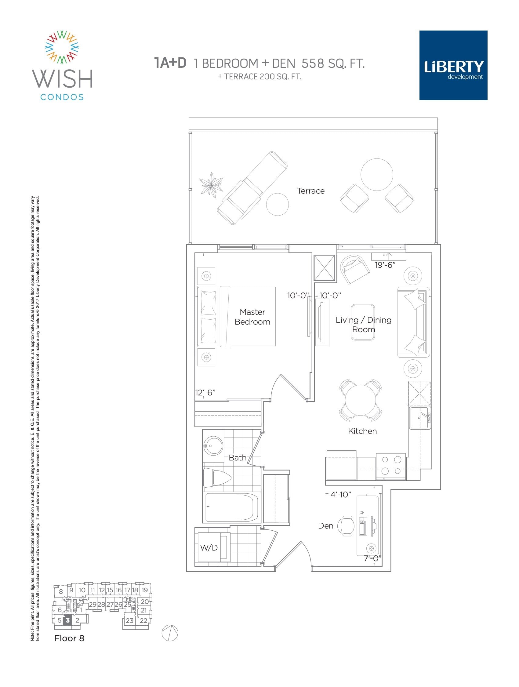 1A+D floor plan