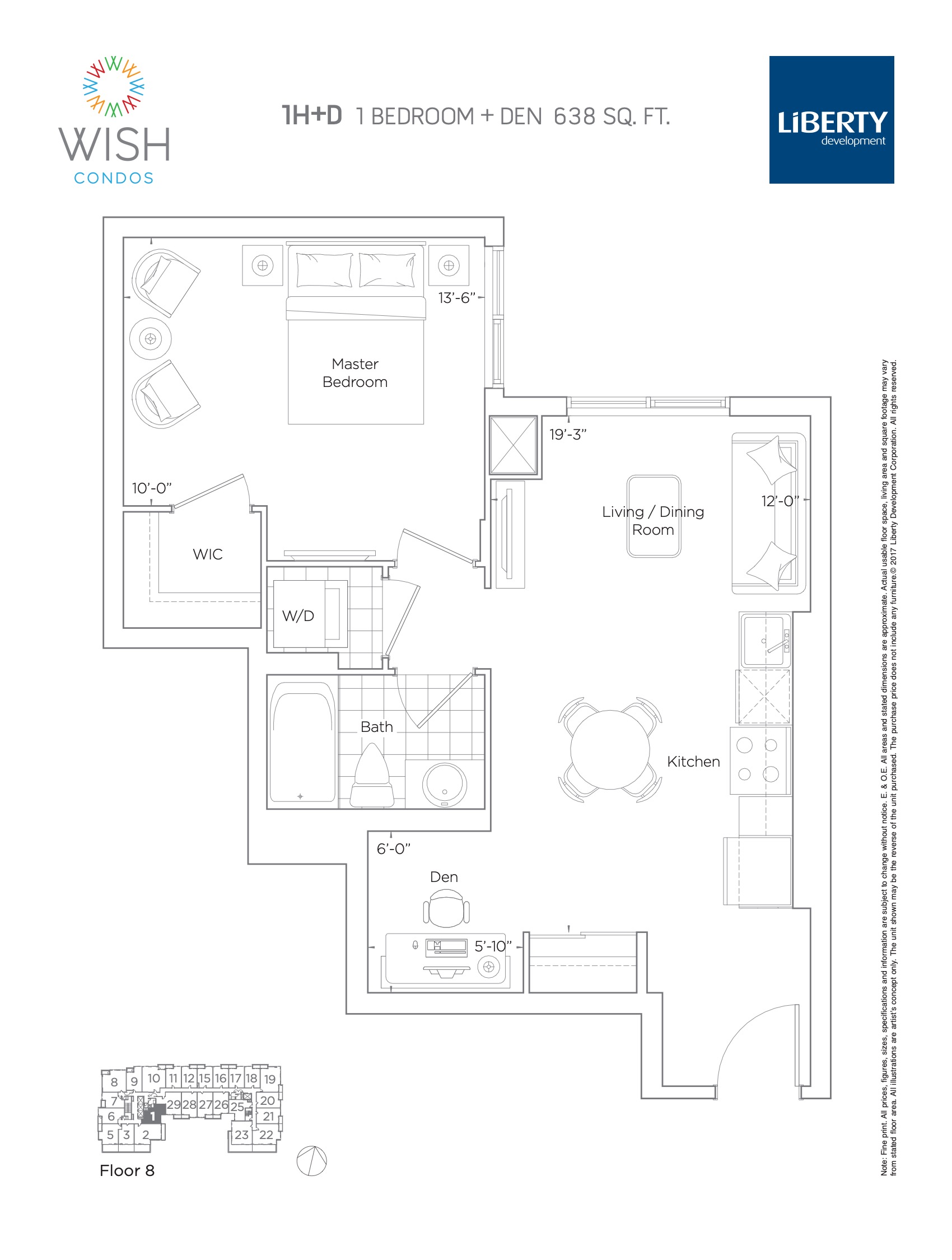 1H+D floor plan