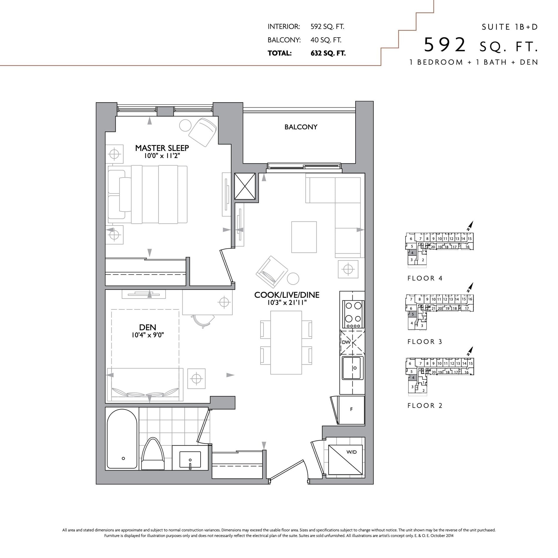 Suite 1B+D floor plan