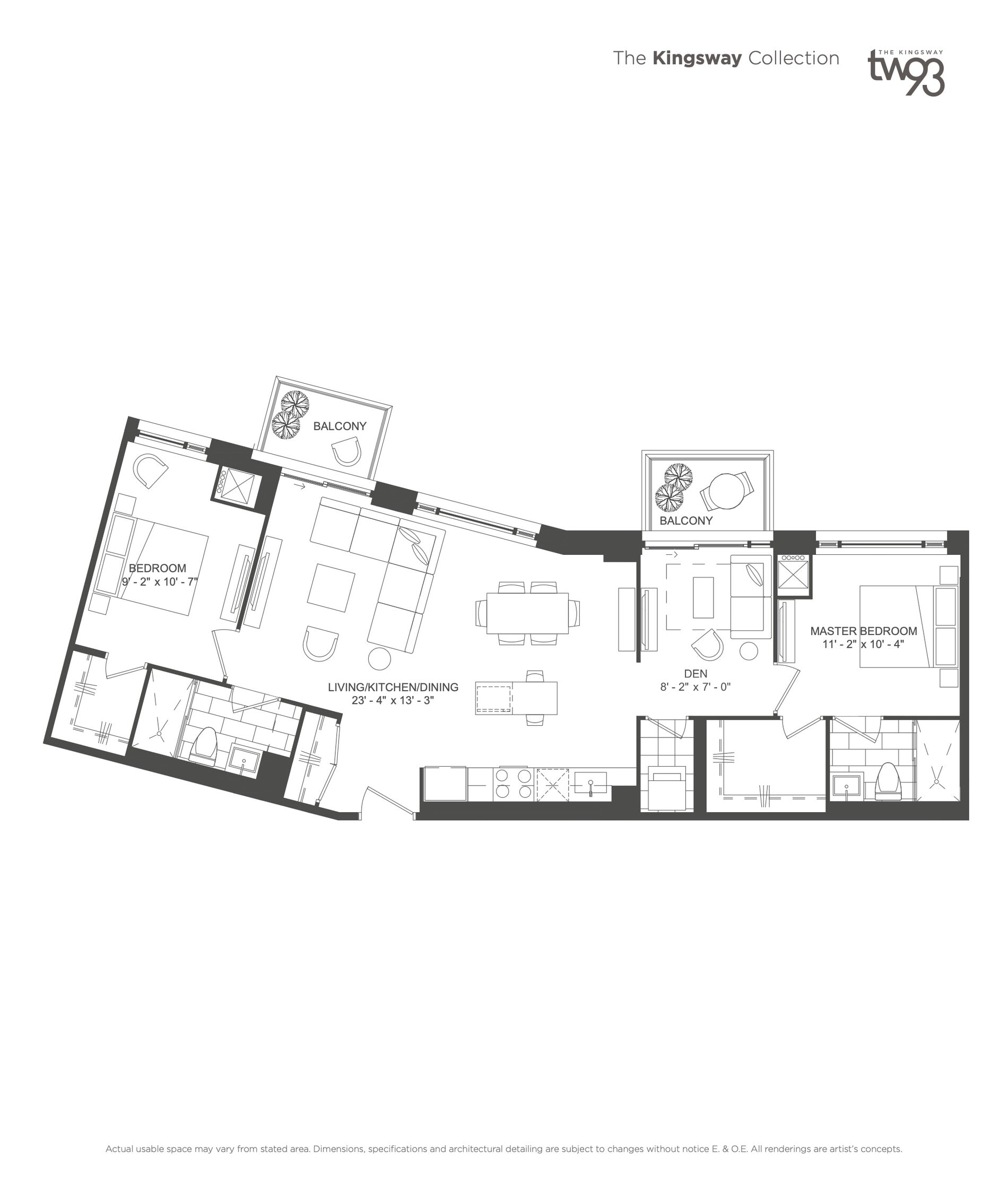 Suite 2D-H floor plan