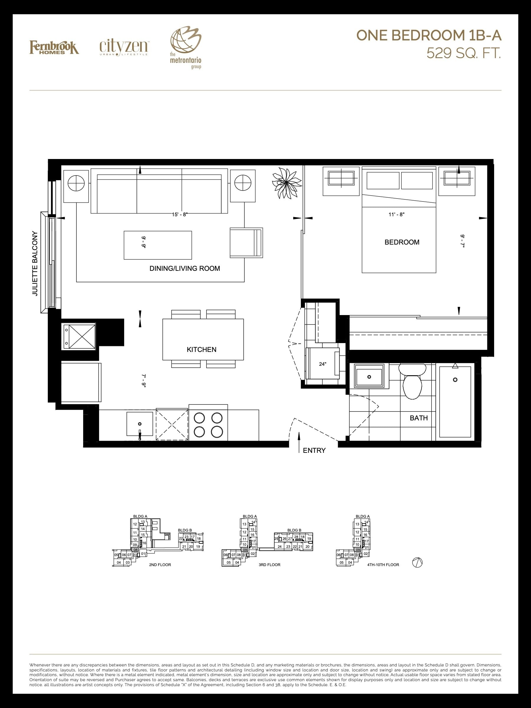 1B-A floor plan