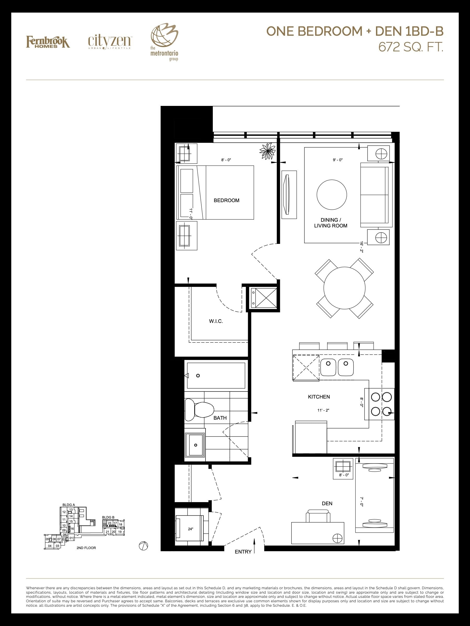 1BD-B floor plan