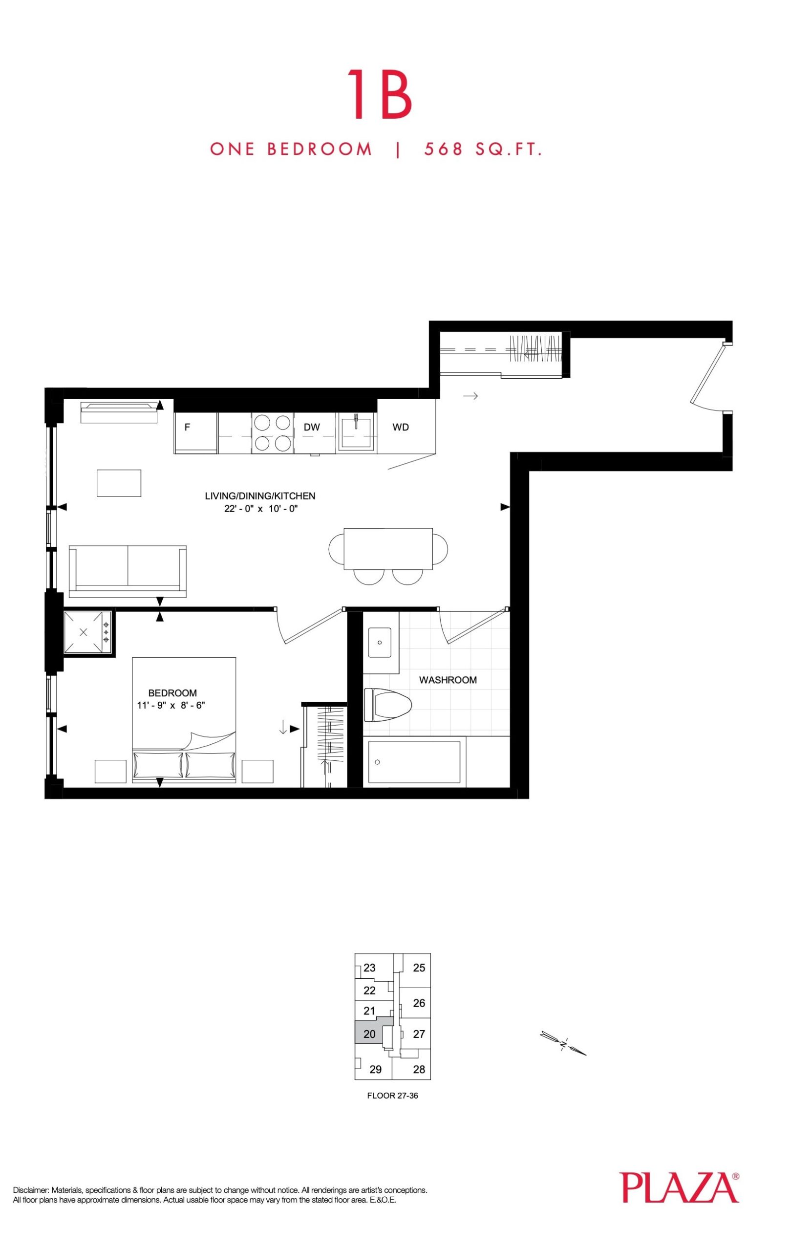 1B floor plan