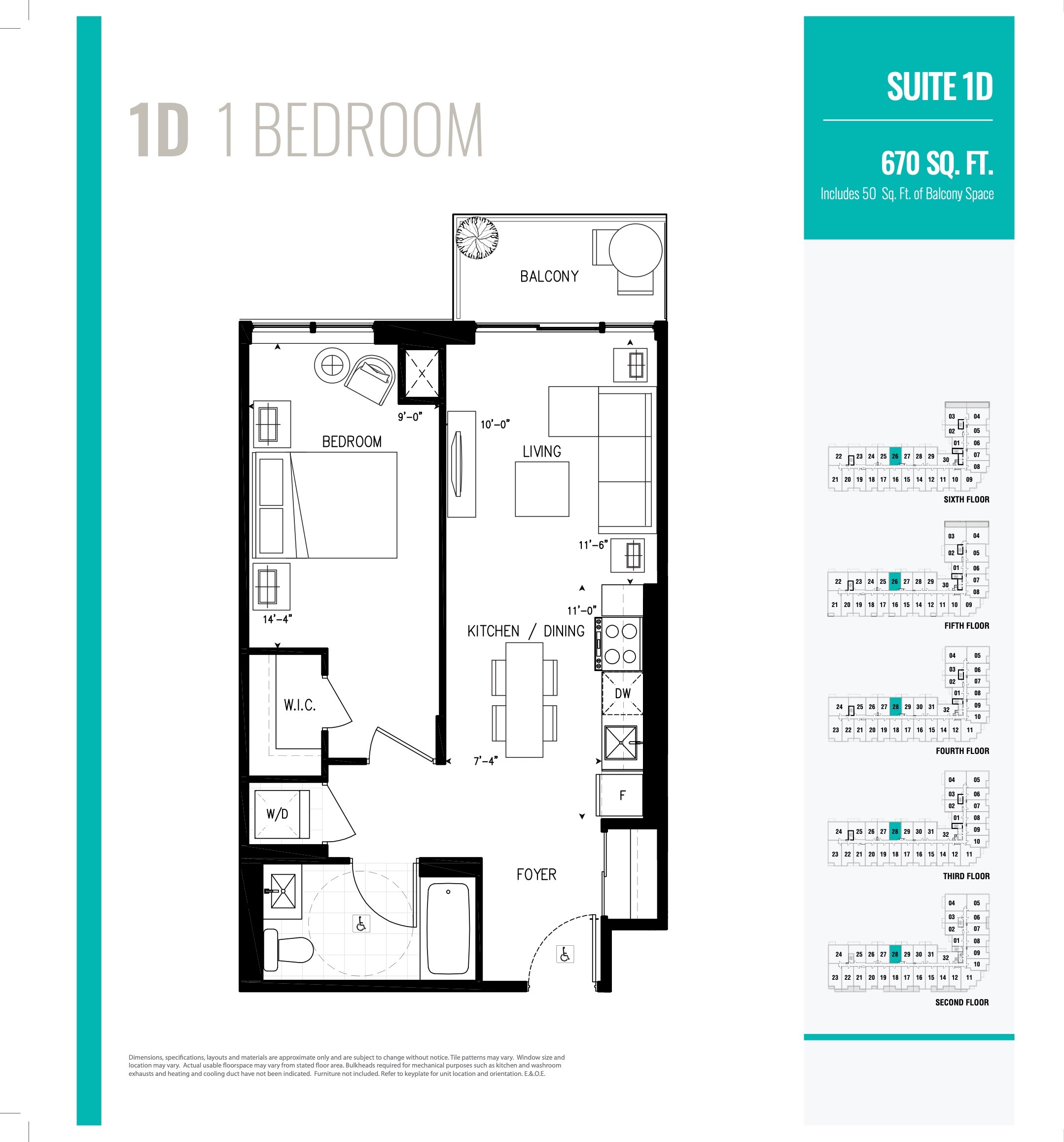 1D floor plan