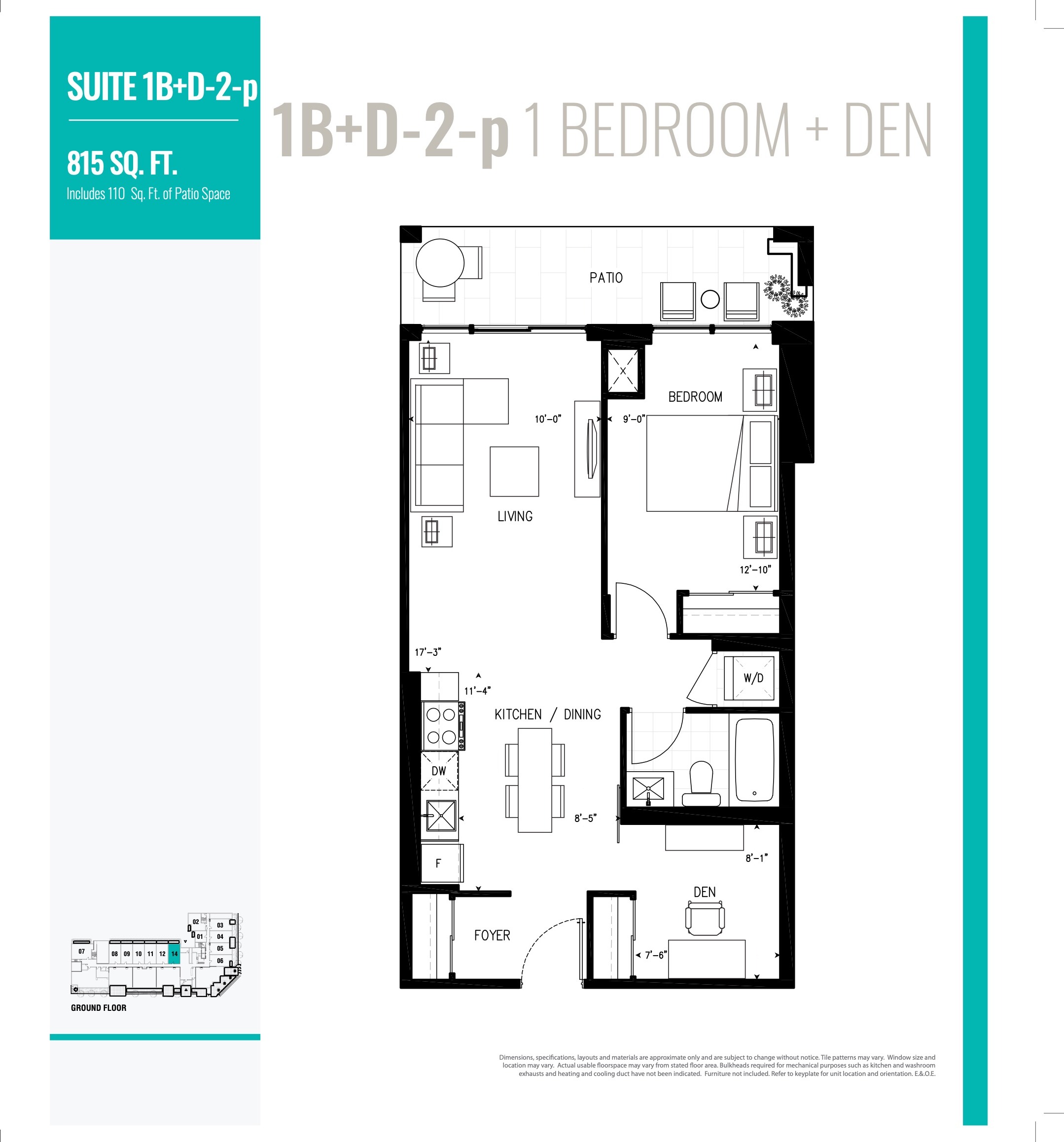 1B+D-2-p floor plan