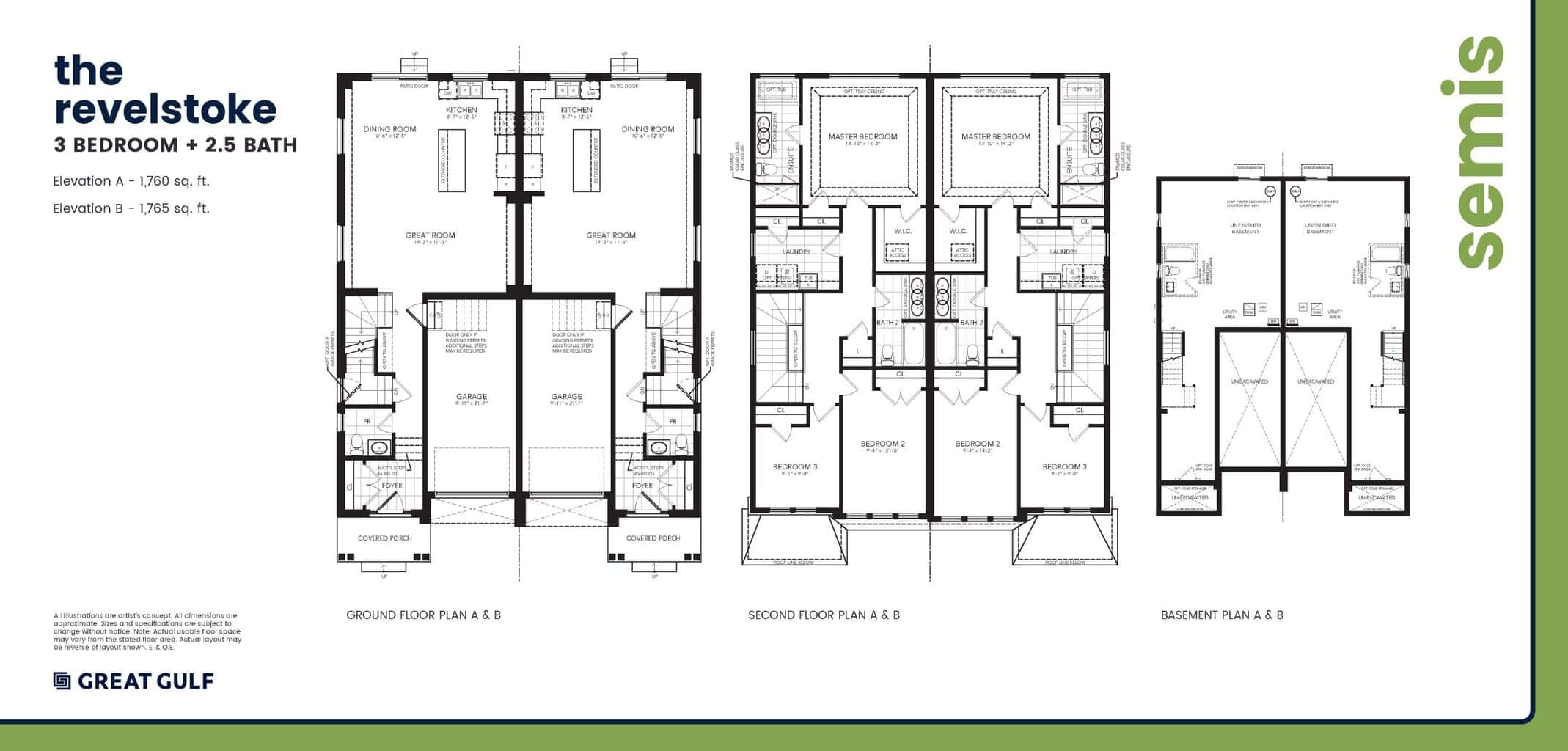 Revelstoke - Elevation A & B floor plan