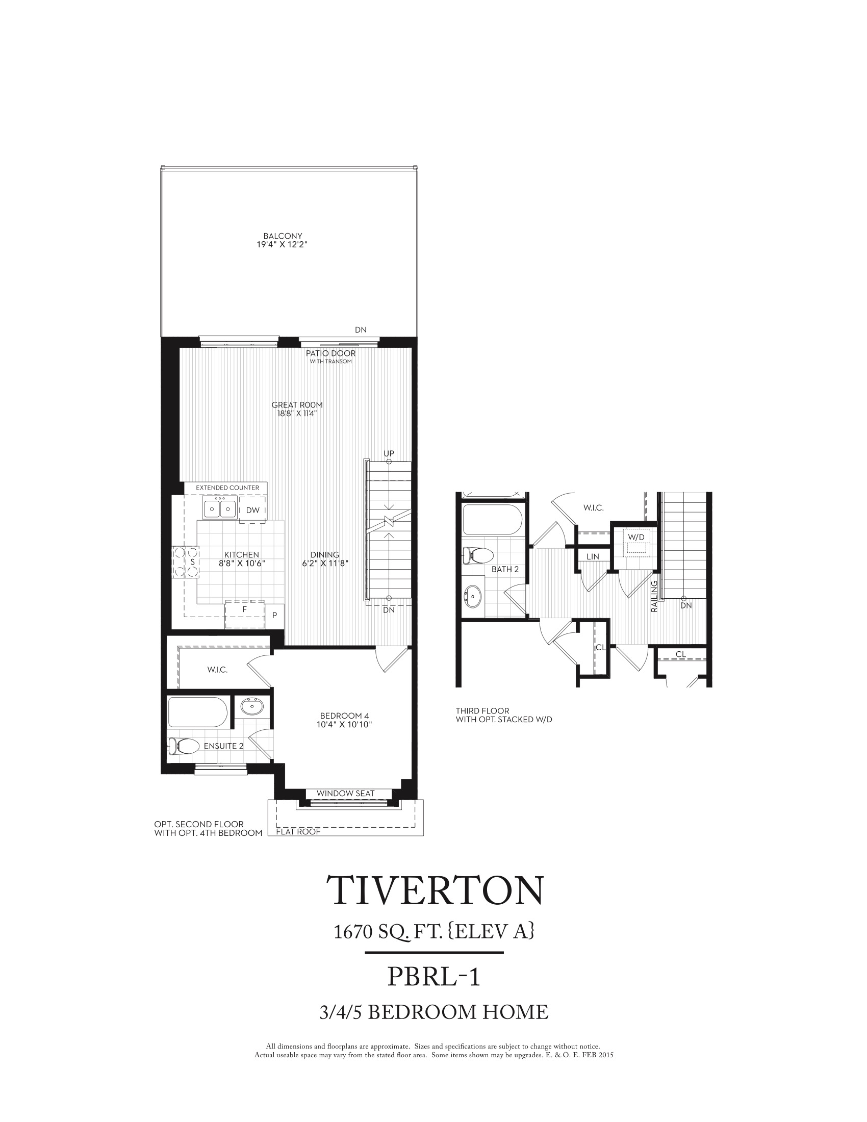 Tiverton (PBRL-1) - Optional 2nd Floor floor plan