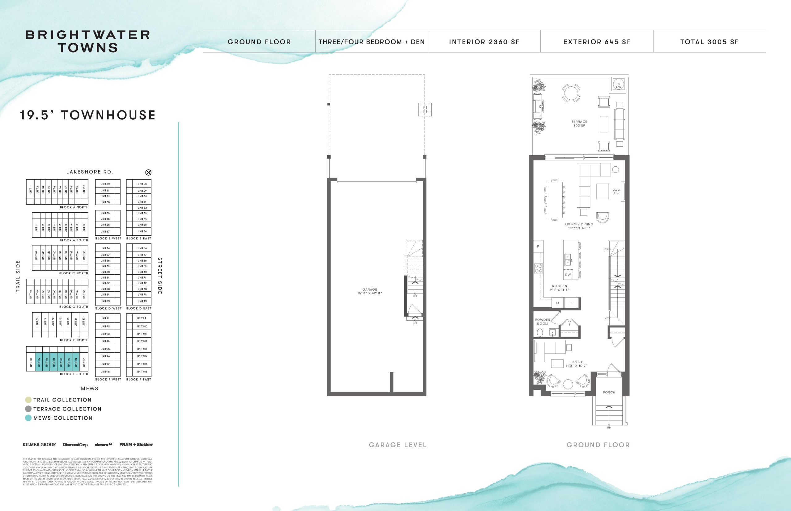 19.5' Townhouse floor plan