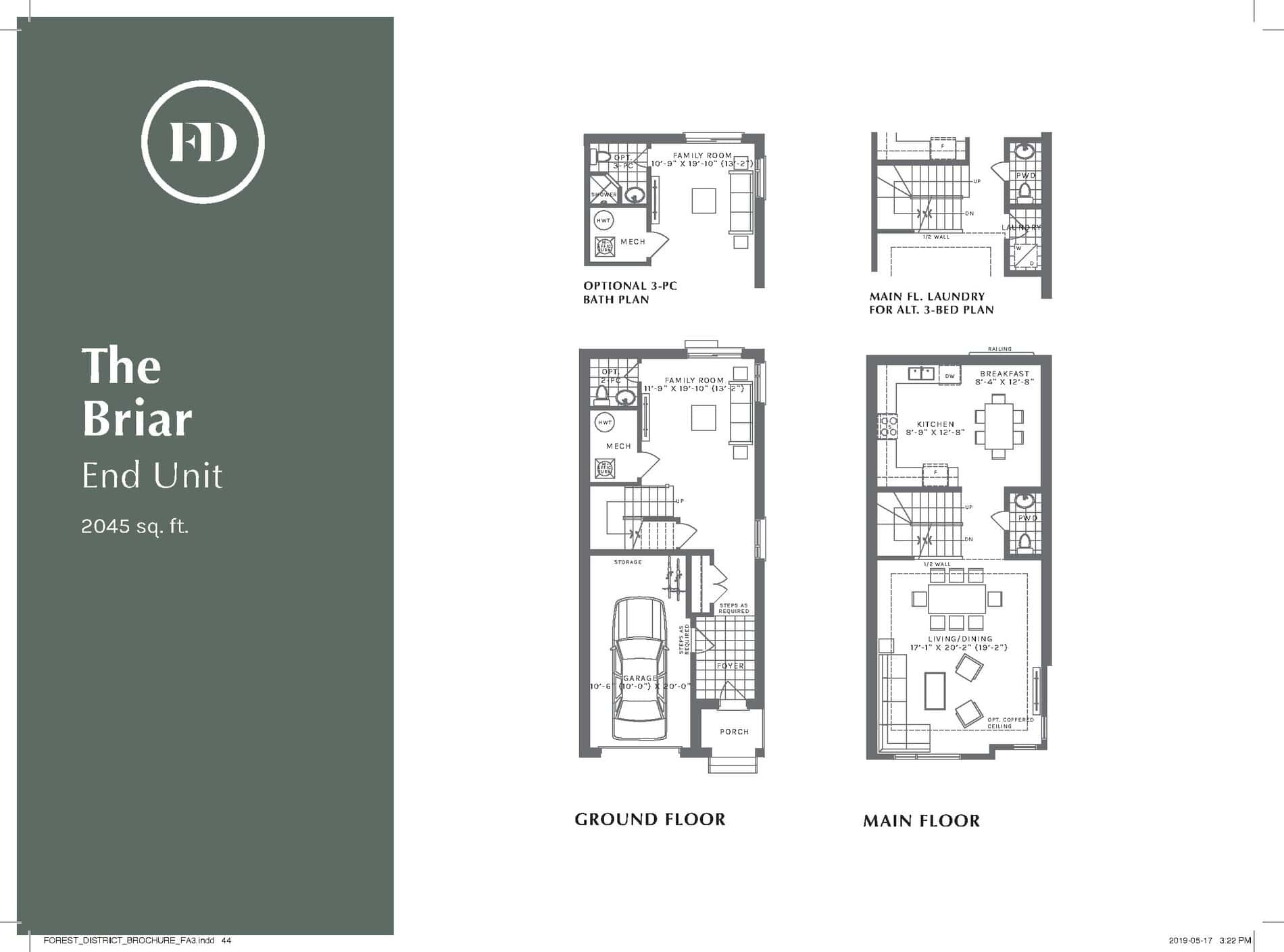 The Briar - End Unit floor plan