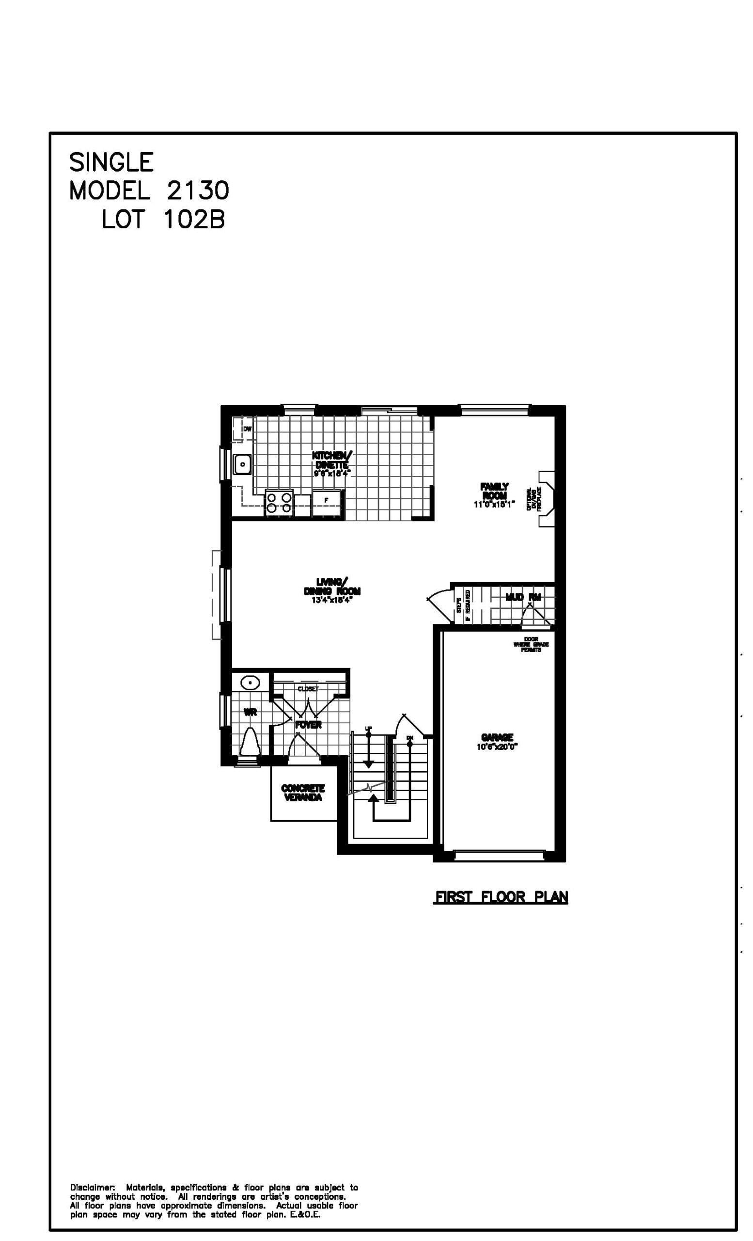 Model 2130 Lot 102B floor plan