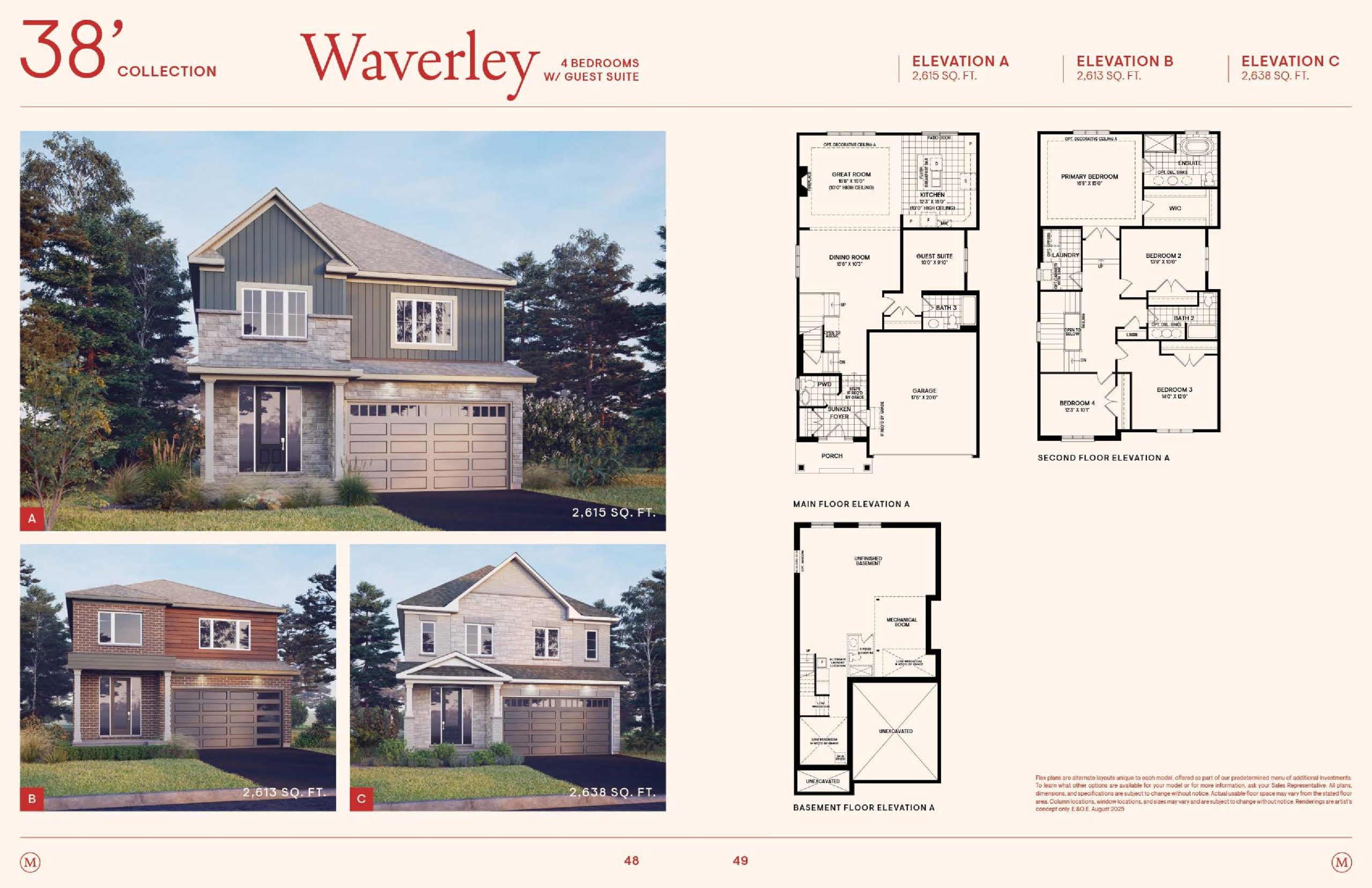 Waverley (4 Bed with Guest suite) floor plan