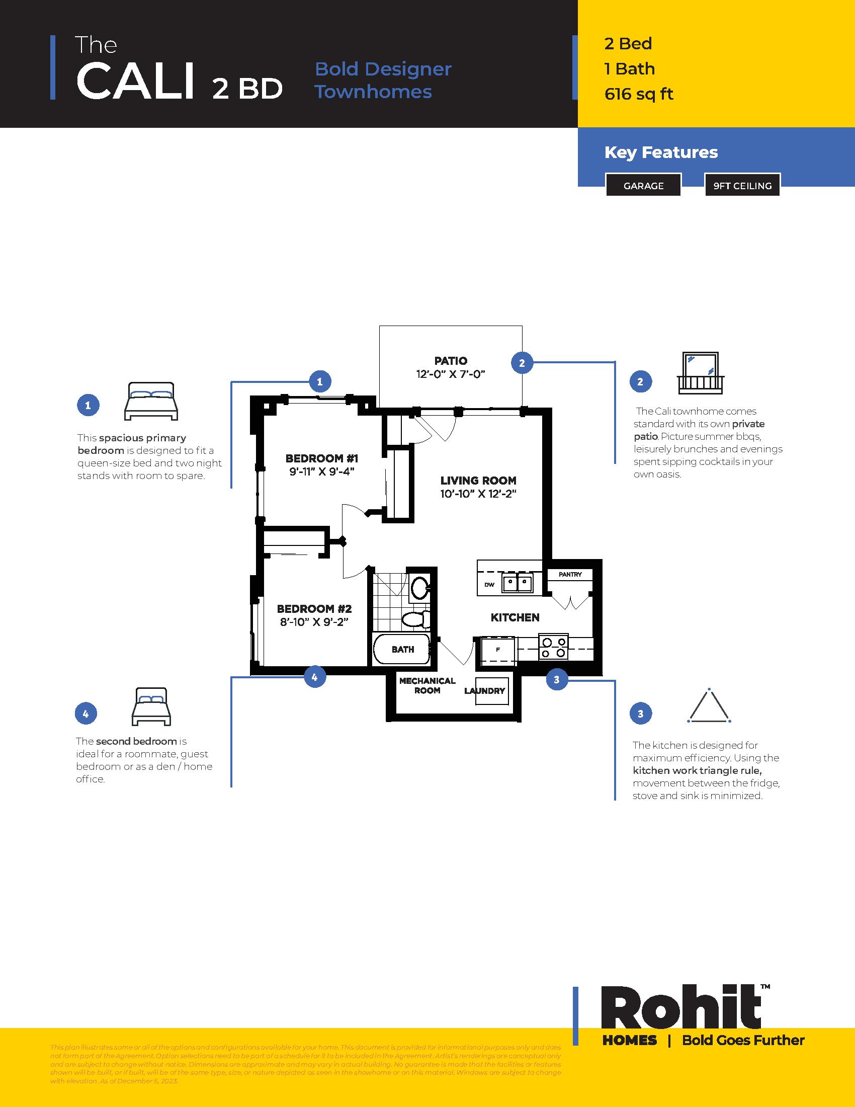 The Cali (2bd) floor plan