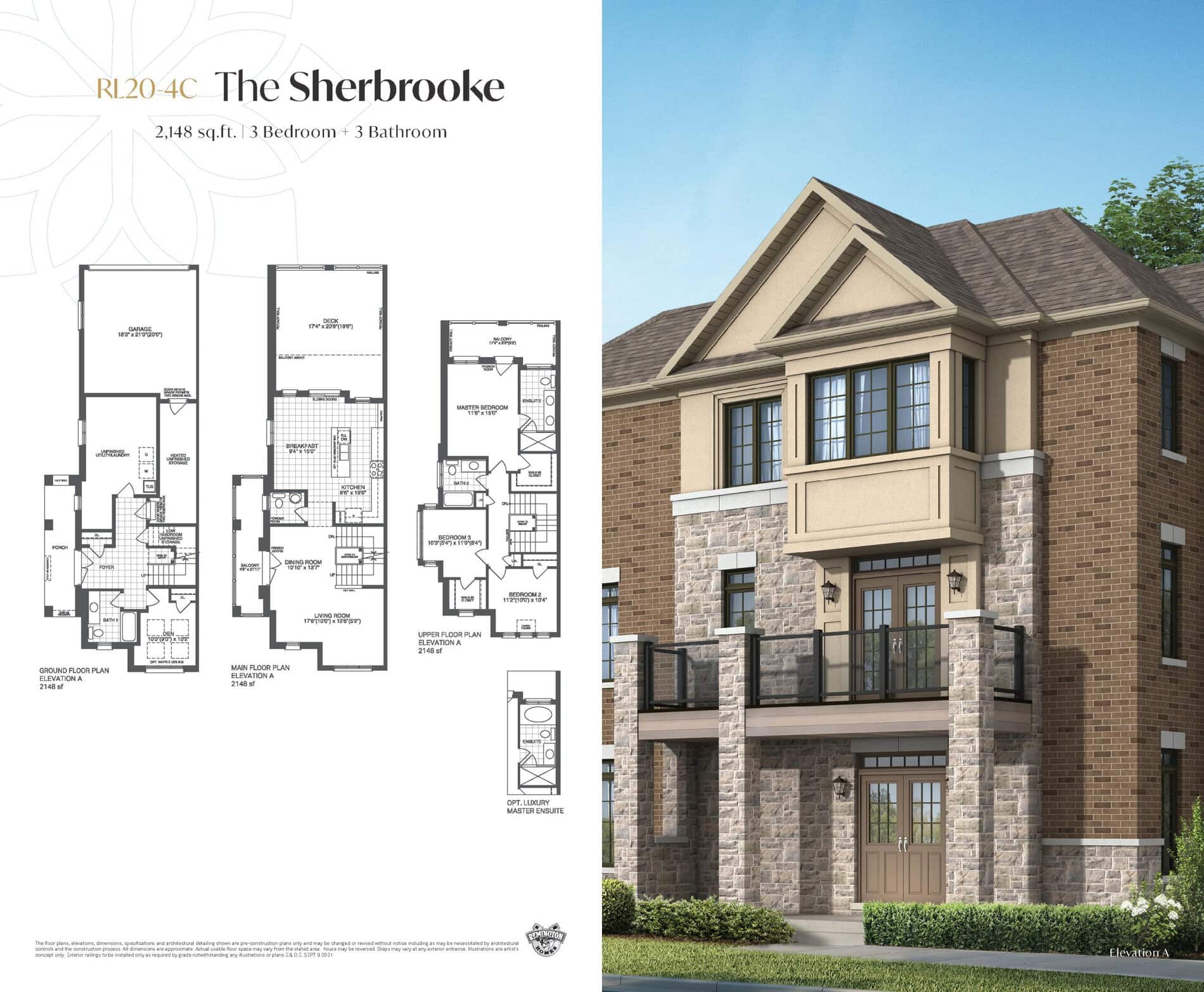 The Sherbrooke Elev A floor plan